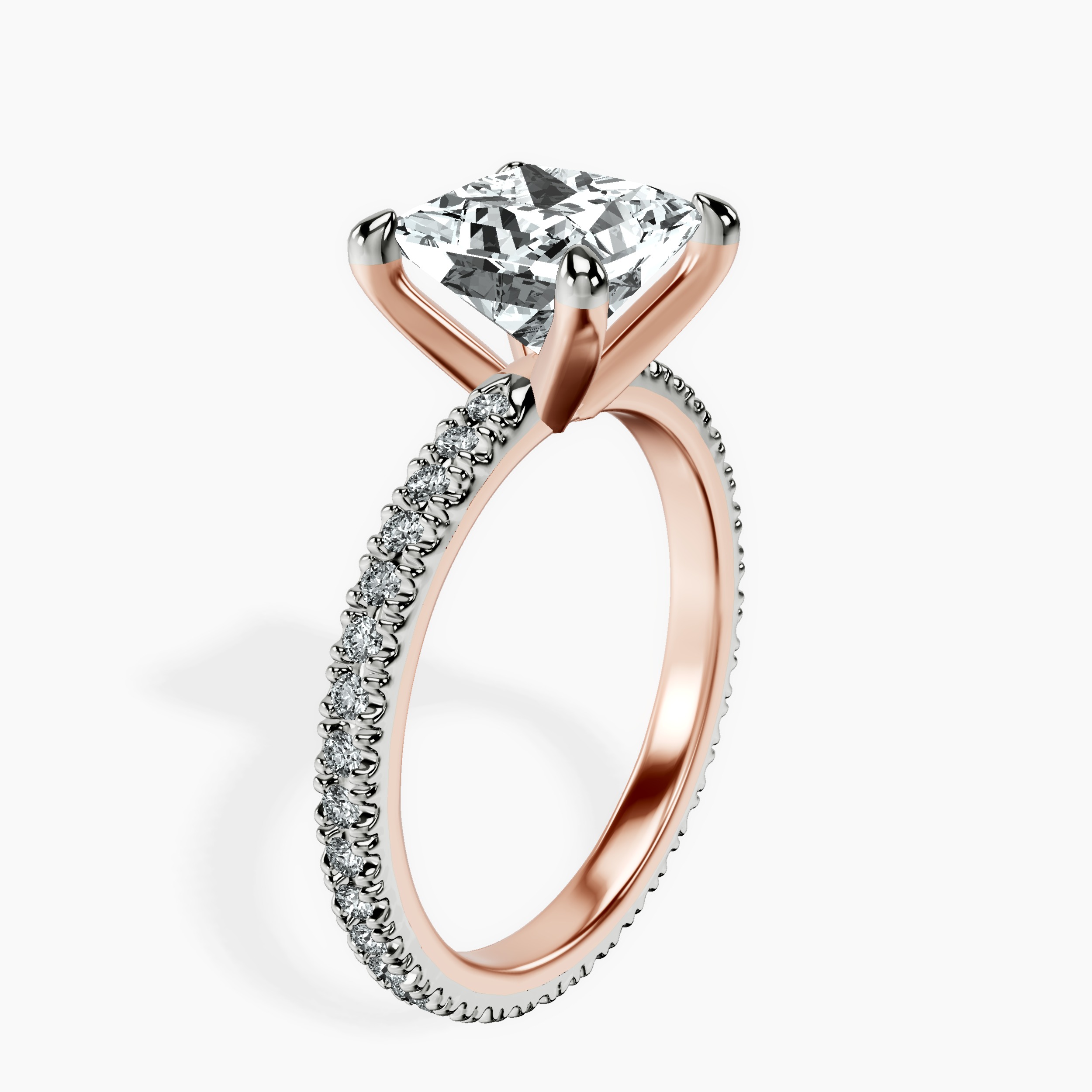 2.81 ct. princess Claire Eternity Ring in 10kt rose gold standing product image one