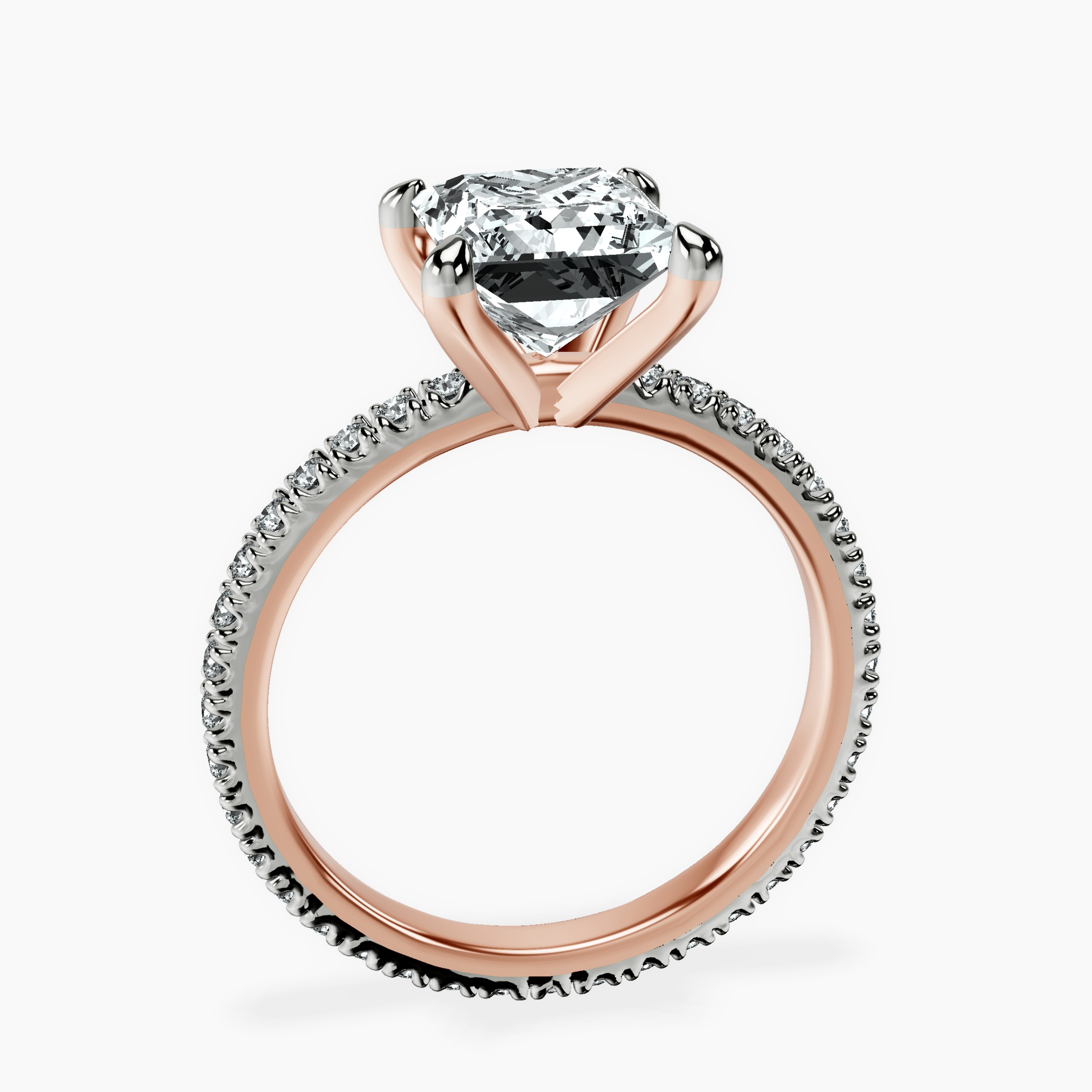 2.81 ct. princess Claire Eternity Ring in 10kt rose gold side right image one