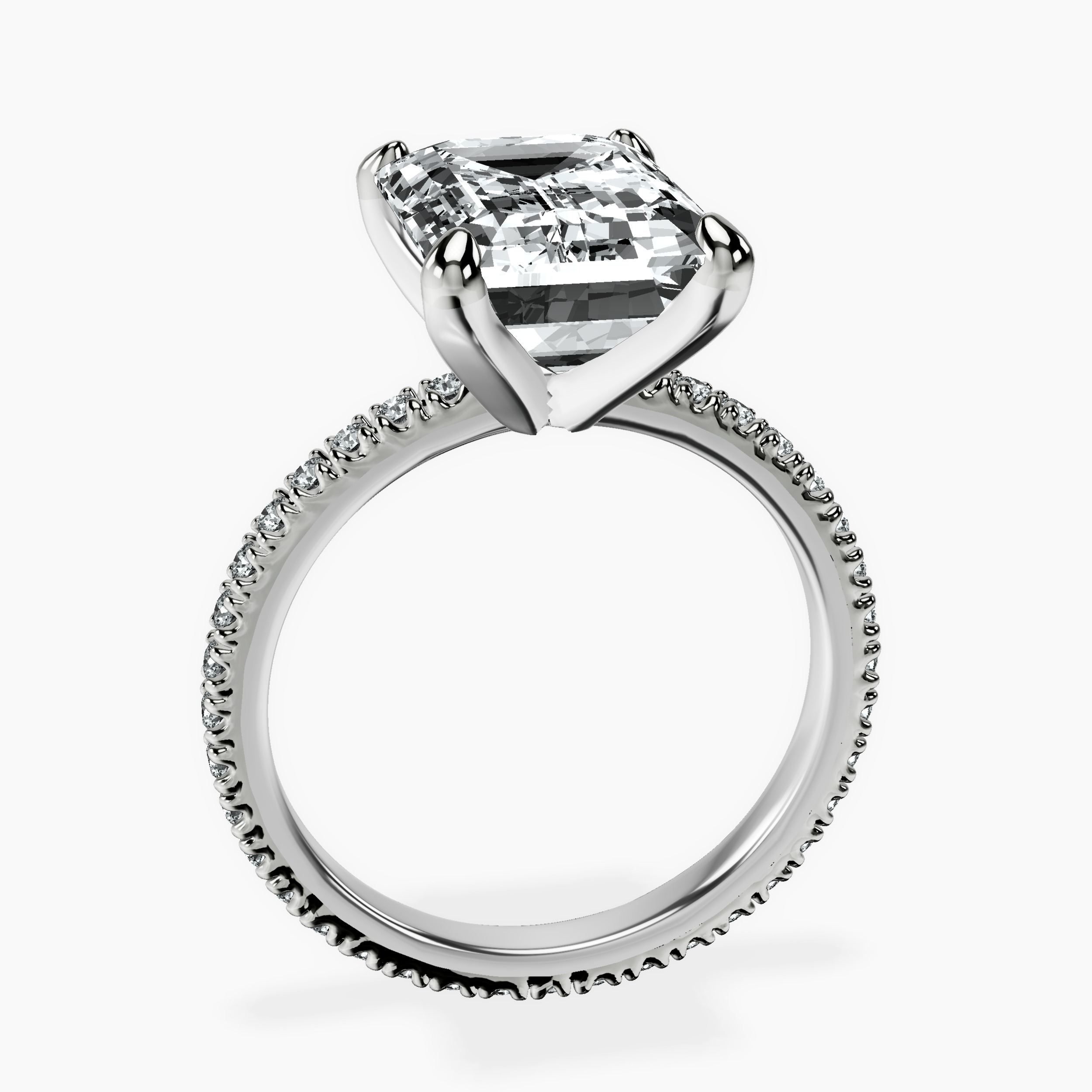 Platinum Claire Full Eternity Lab Diamond Ring side right image one
