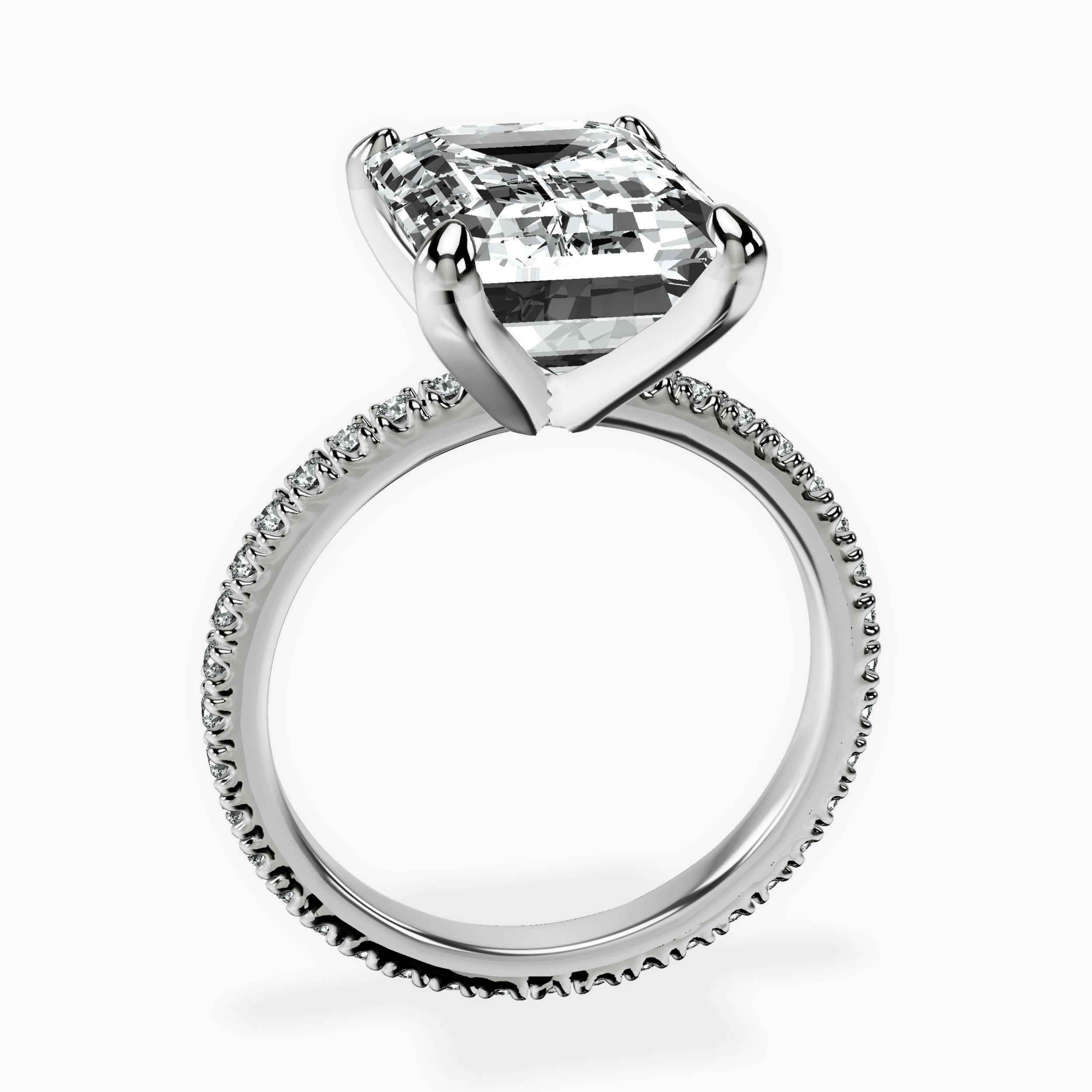 Platinum Claire Full Eternity Lab Diamond Ring side right image one
