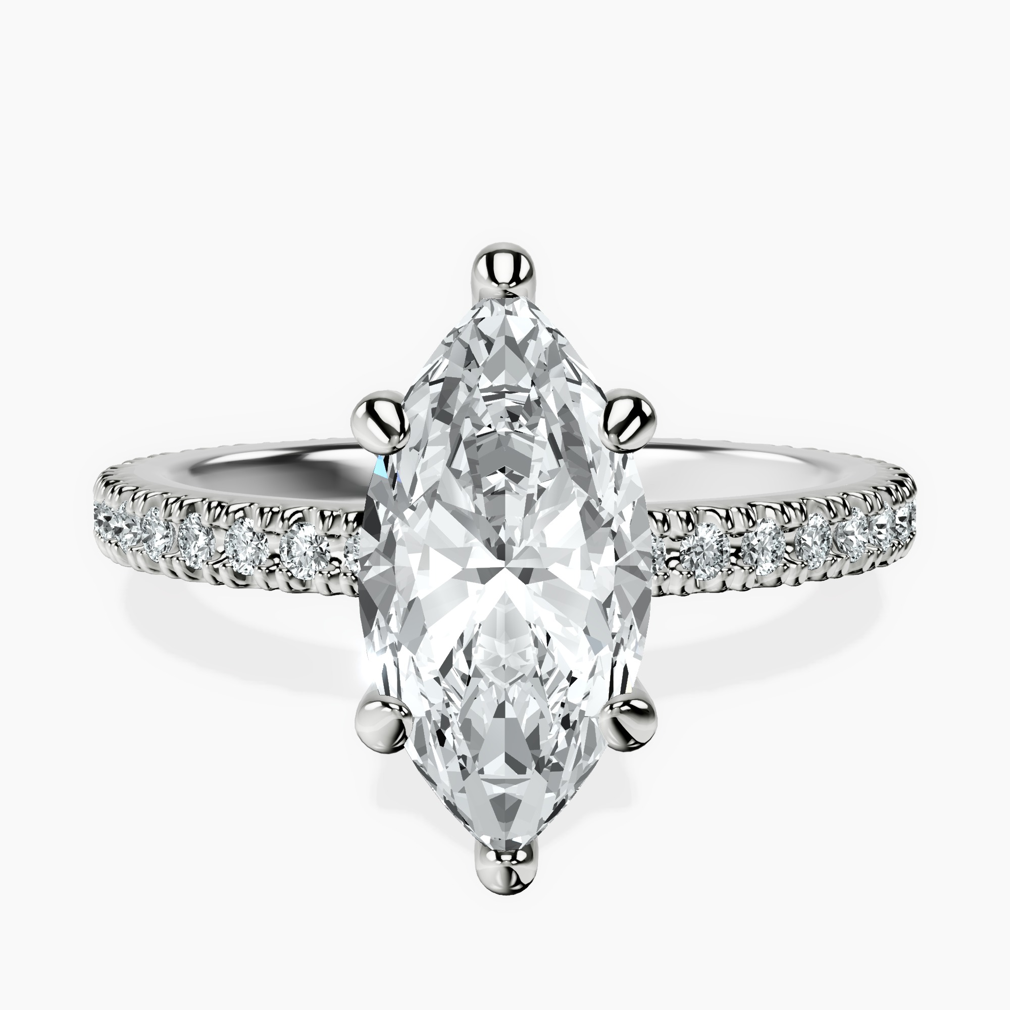 10kt White Gold Claire Full Eternity Lab Diamond Ring rtr top