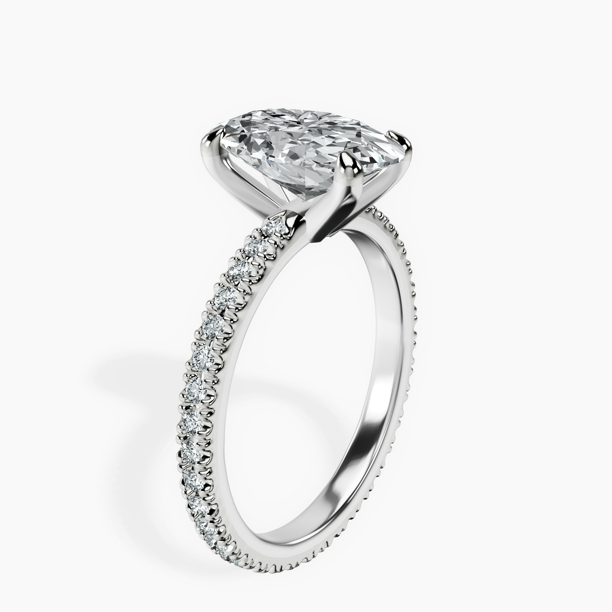 2.40 ct. oval Claire Eternity Ring in platinum standing product image one