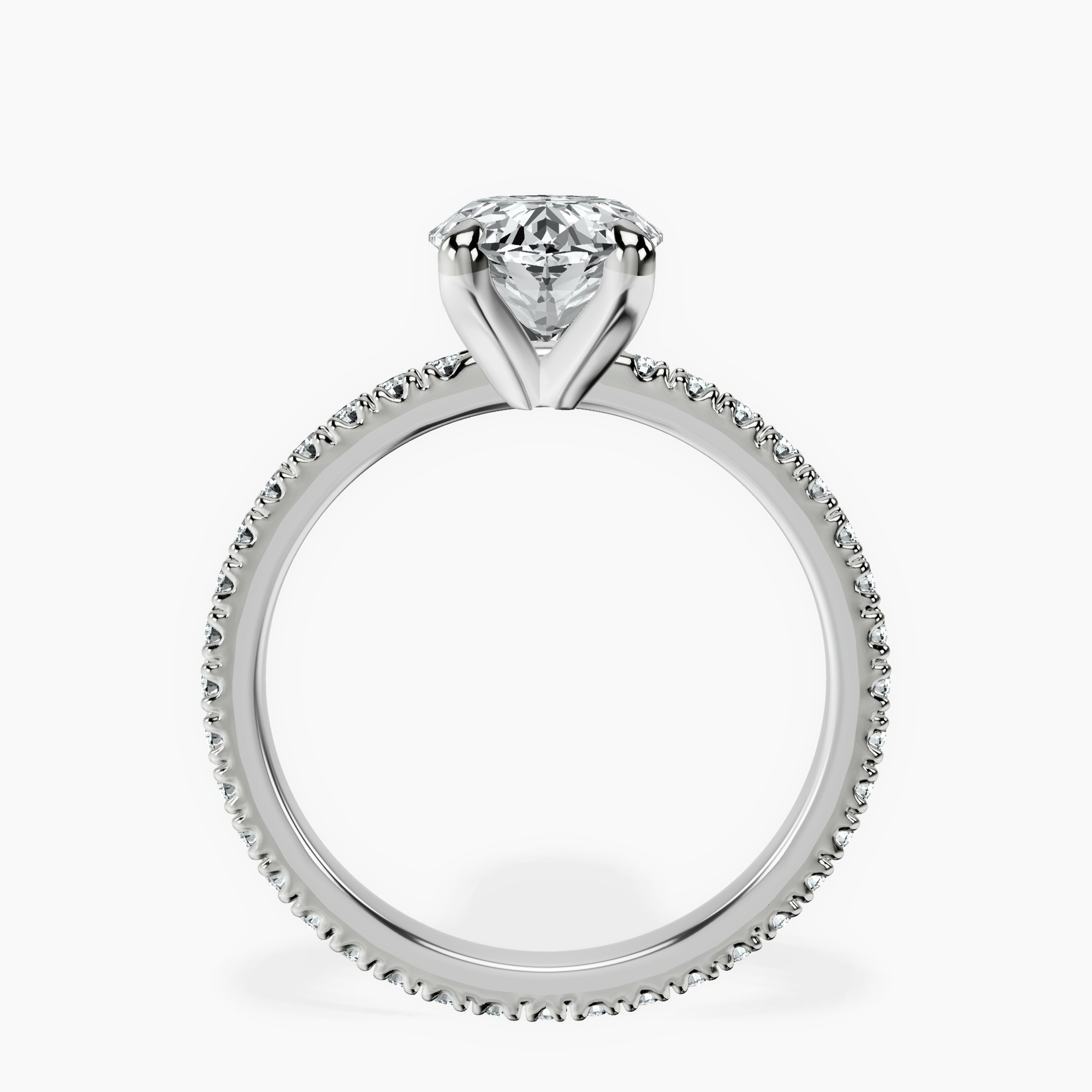 2.40 ct. oval Claire Eternity Ring in platinum side right image one