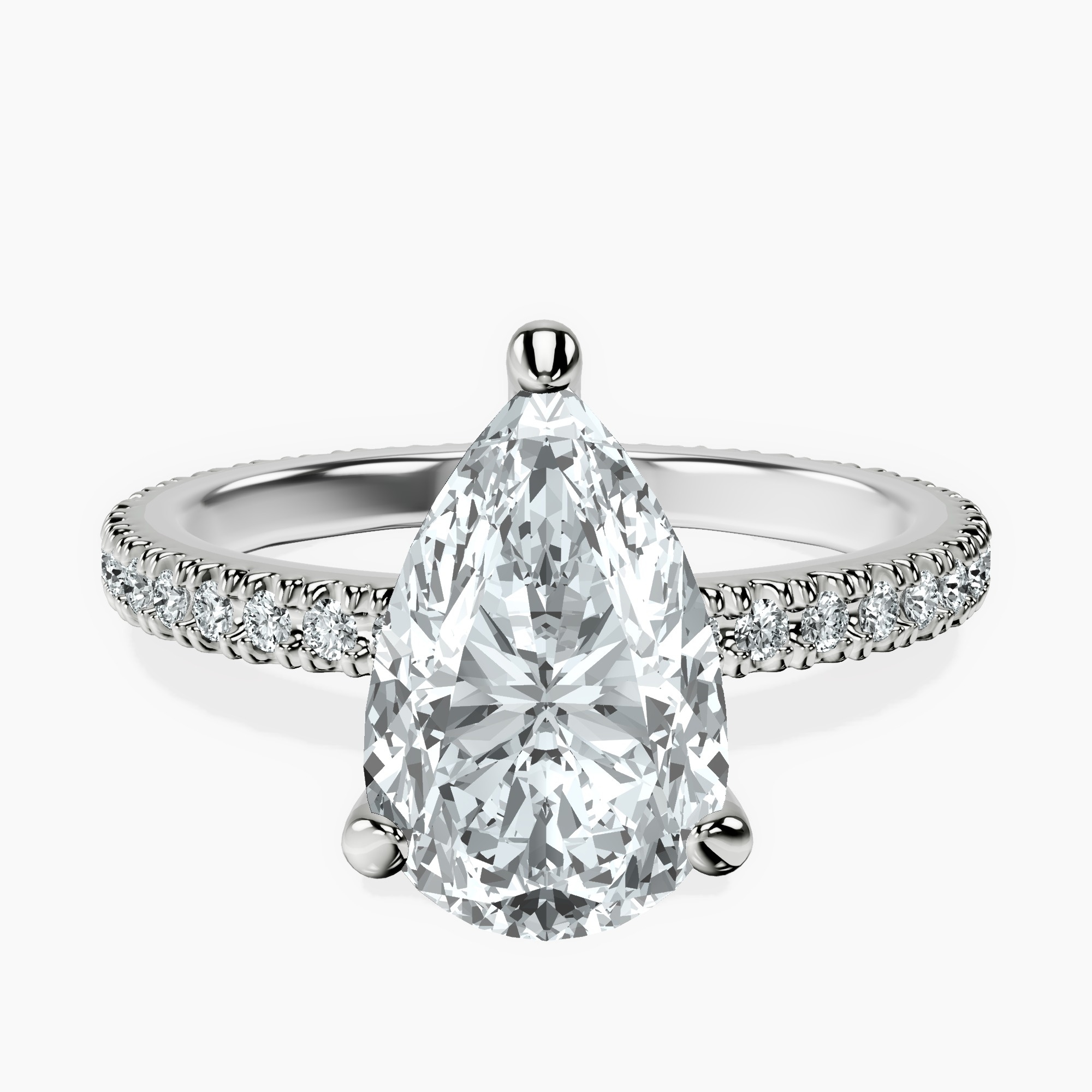 2.31 ct. pear Claire Eternity Ring in 10kt white gold rtr top