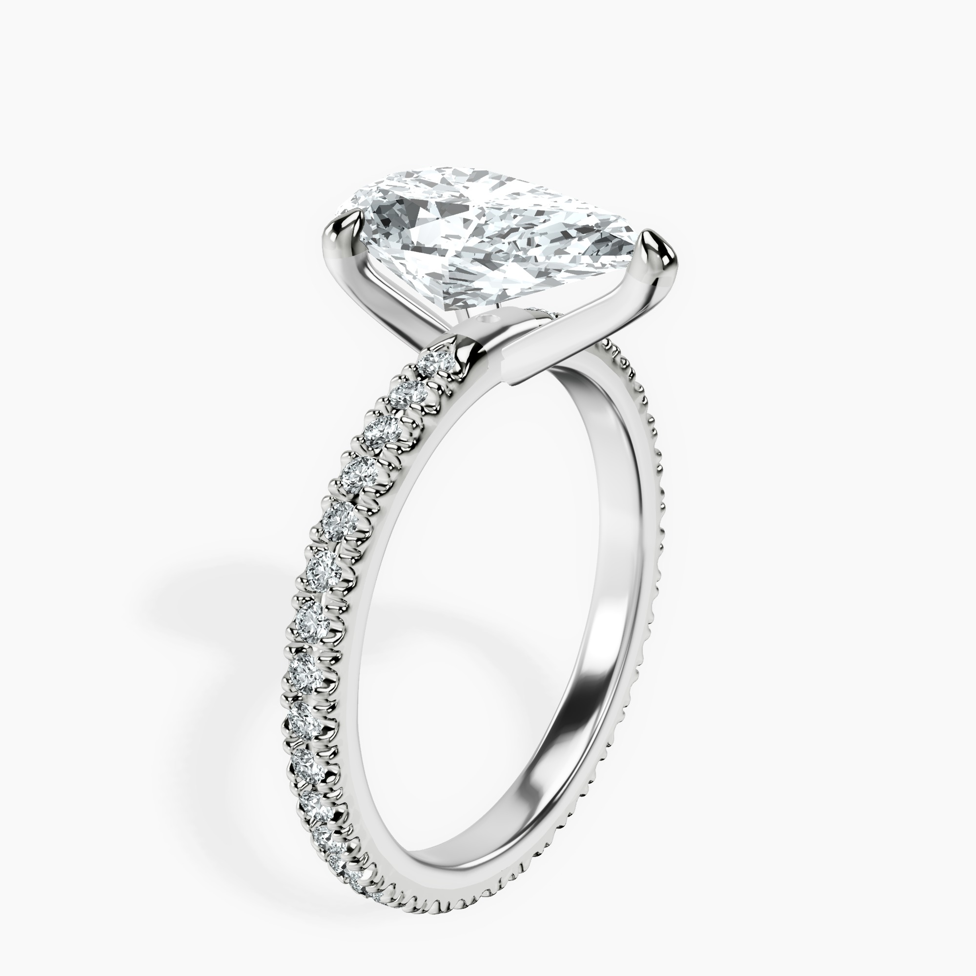 2.31 ct. pear Claire Eternity Ring in 10kt white gold standing product image one