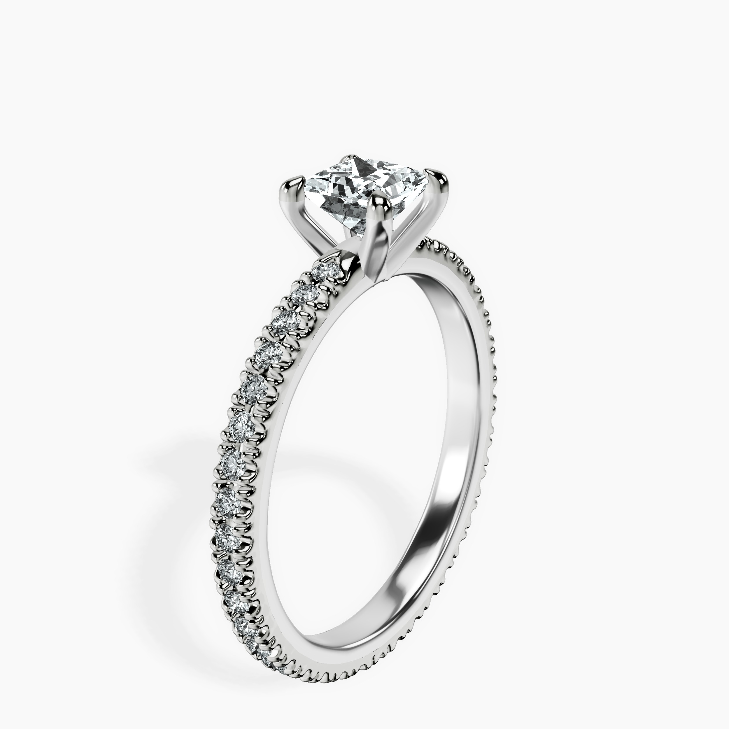 10kt White Gold Claire Full Eternity Lab Diamond Ring standing product image one