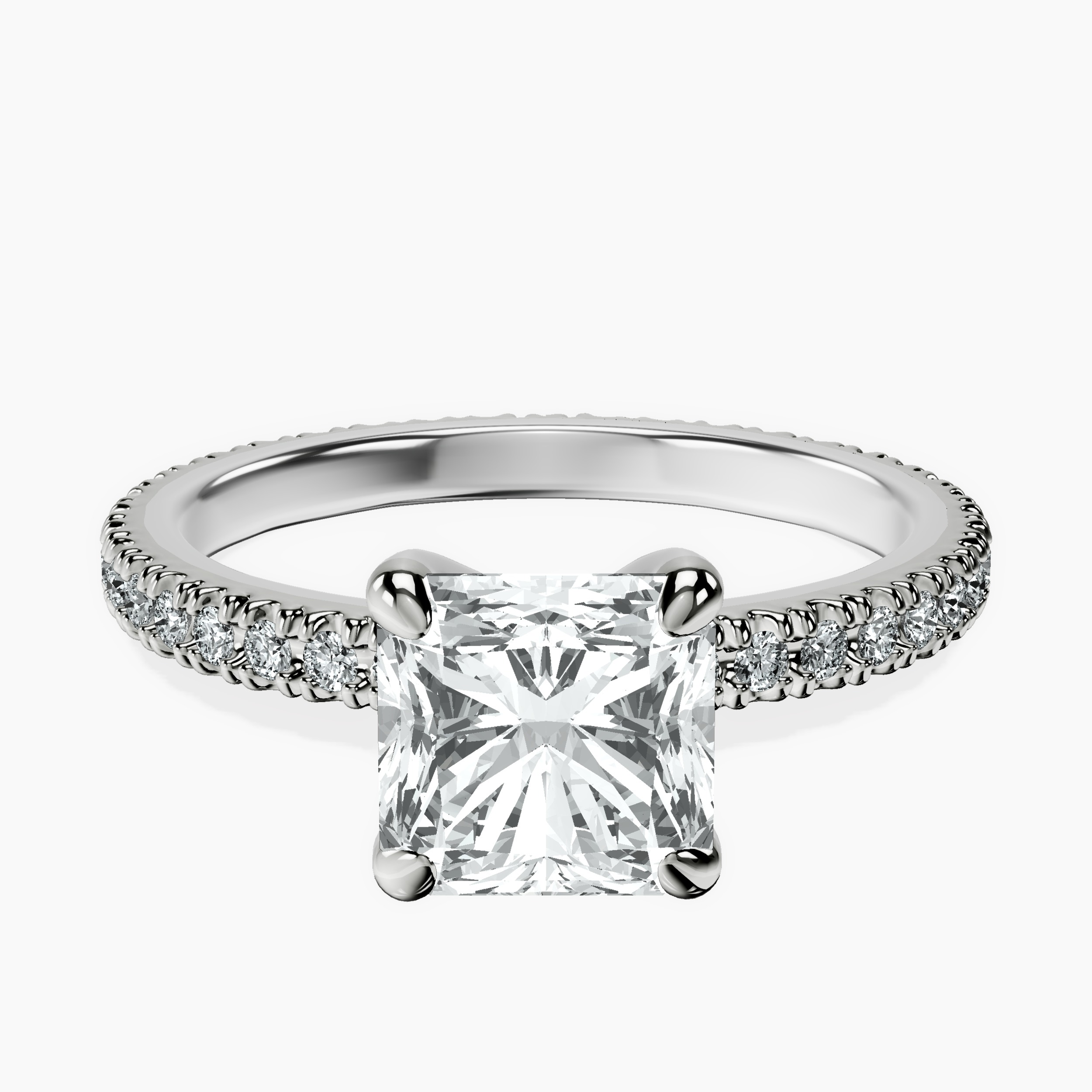 10kt White Gold Claire Full Eternity Lab Diamond Ring rtr top