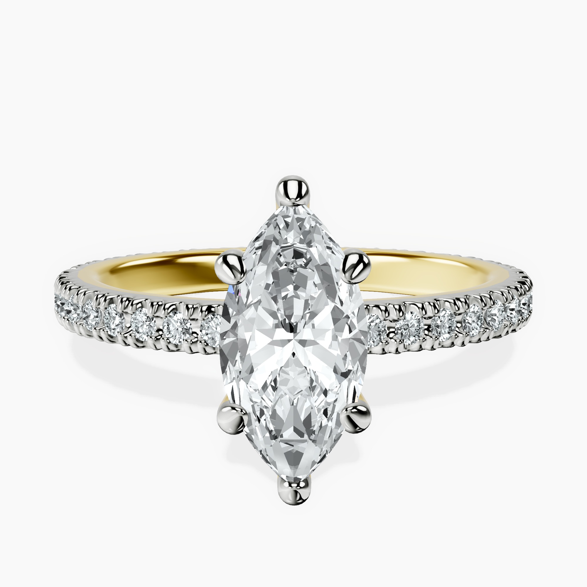 1.39 ct. marquise Claire Eternity Ring in 14kt yellow gold rtr top