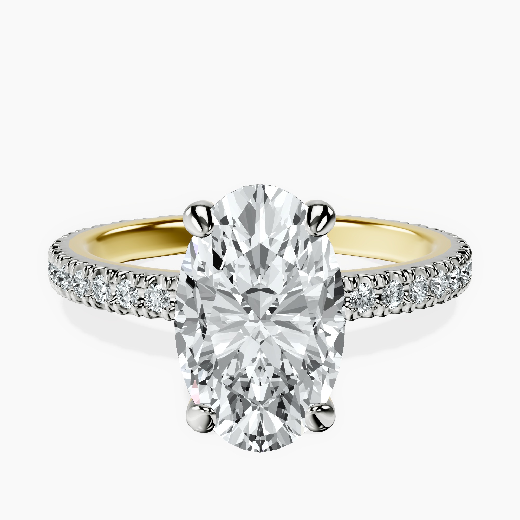 2.40 ct. oval Claire Eternity Ring in 14kt yellow gold rtr top