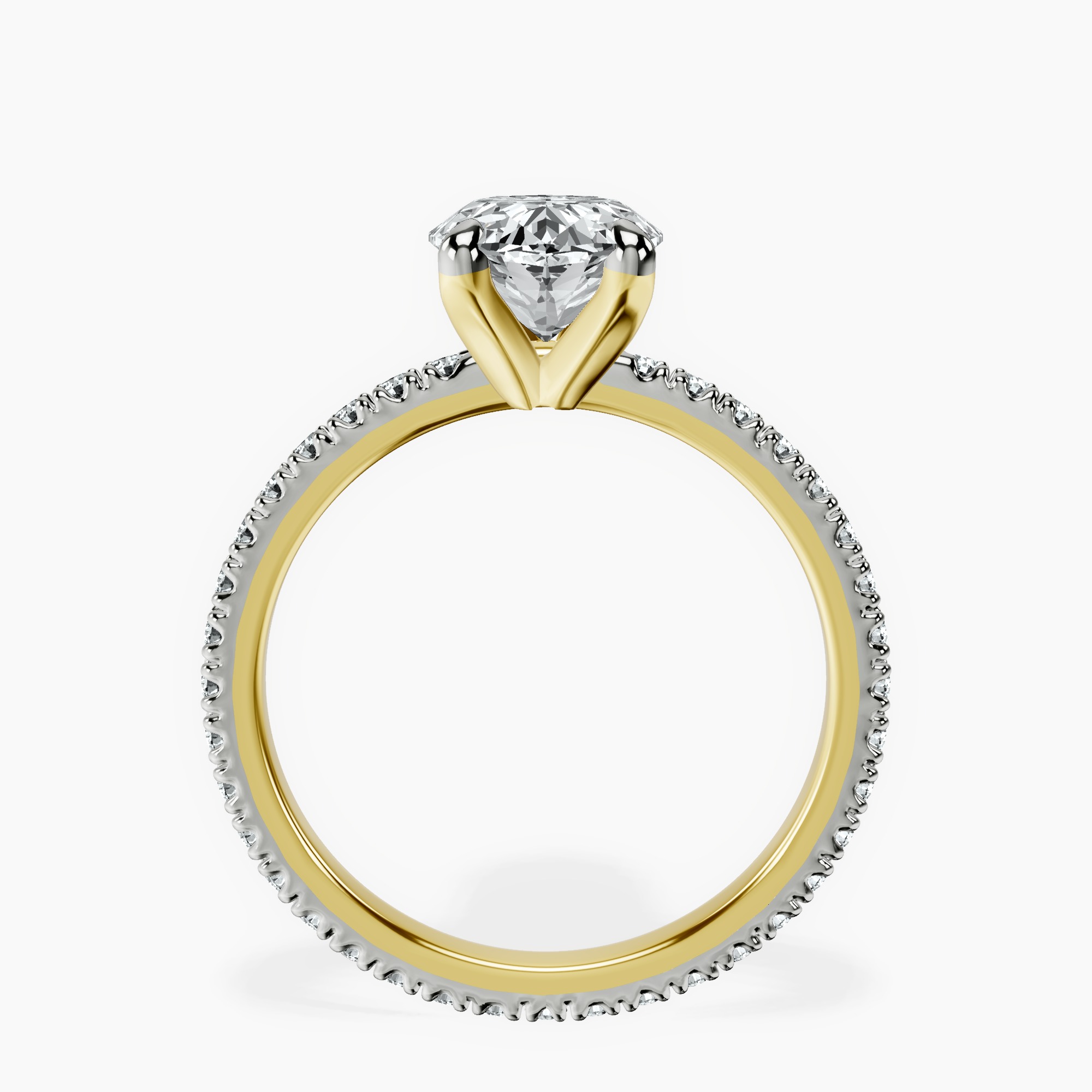 2.40 ct. oval Claire Eternity Ring in 14kt yellow gold side right image one