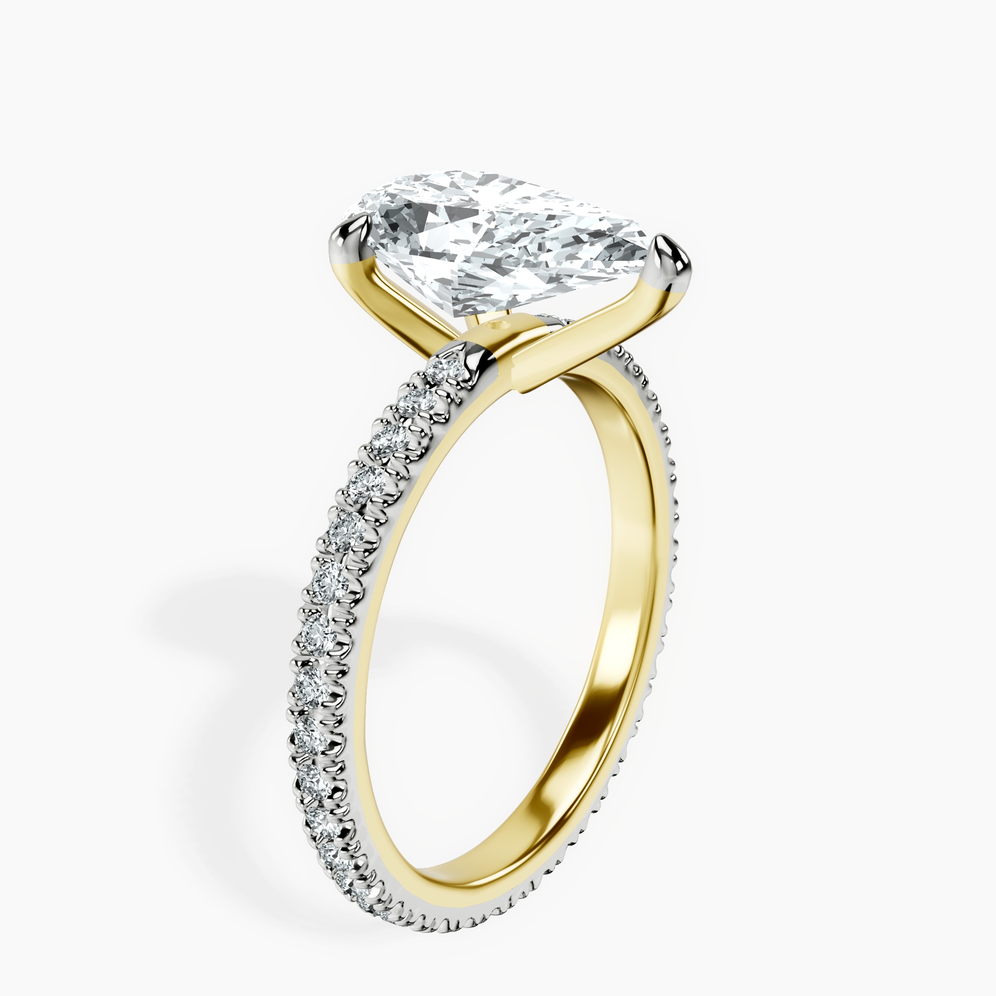 2.96 ct. pear Claire Eternity Ring in 10kt yellow gold standing product image one