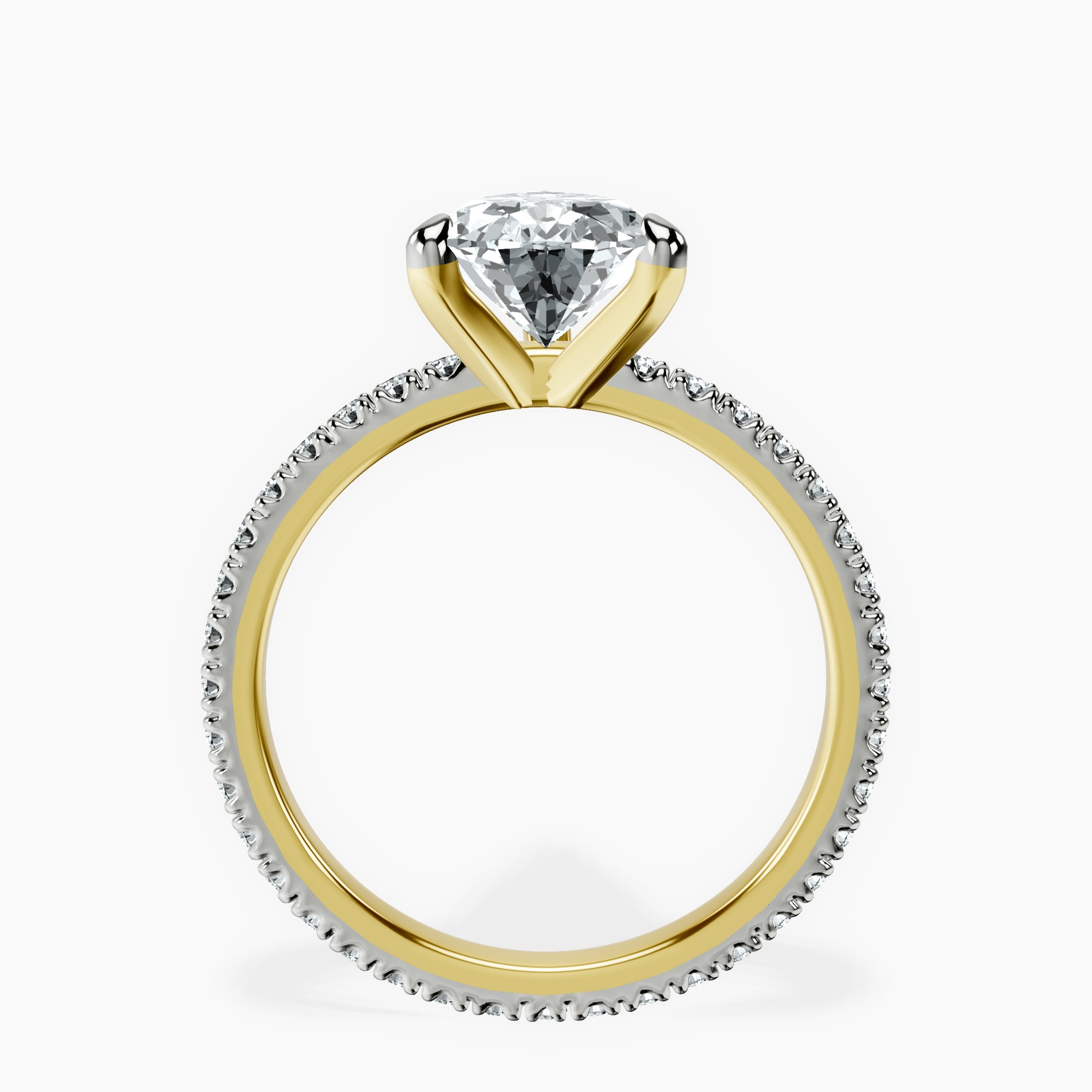 2.96 ct. pear Claire Eternity Ring in 10kt yellow gold side right image one