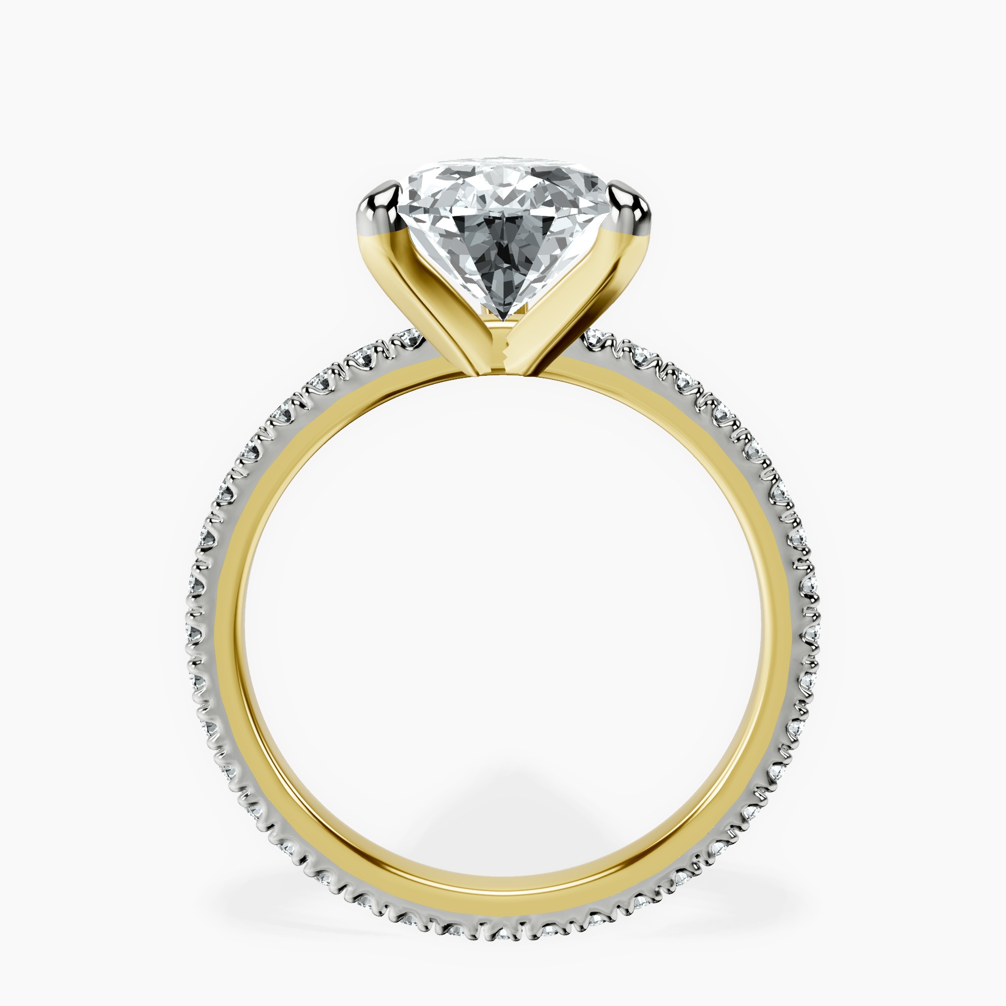 3.51 ct. pear Claire Eternity Ring in 10kt yellow gold side right image one