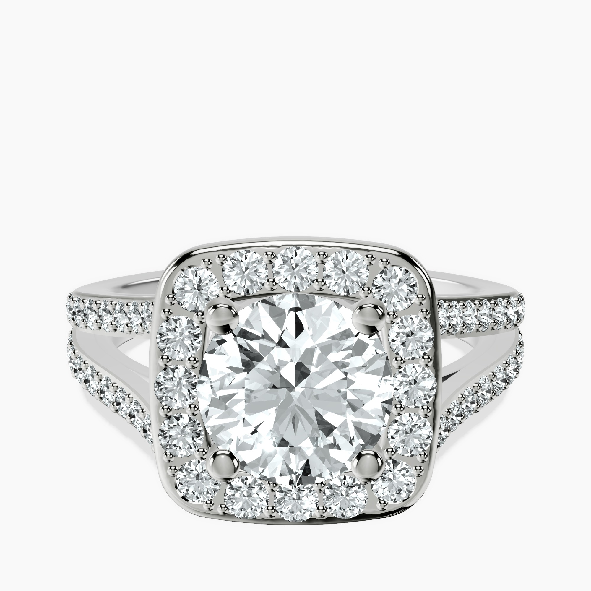 1.39 ct. round Rosalind Halo Ring in platinum rtr top