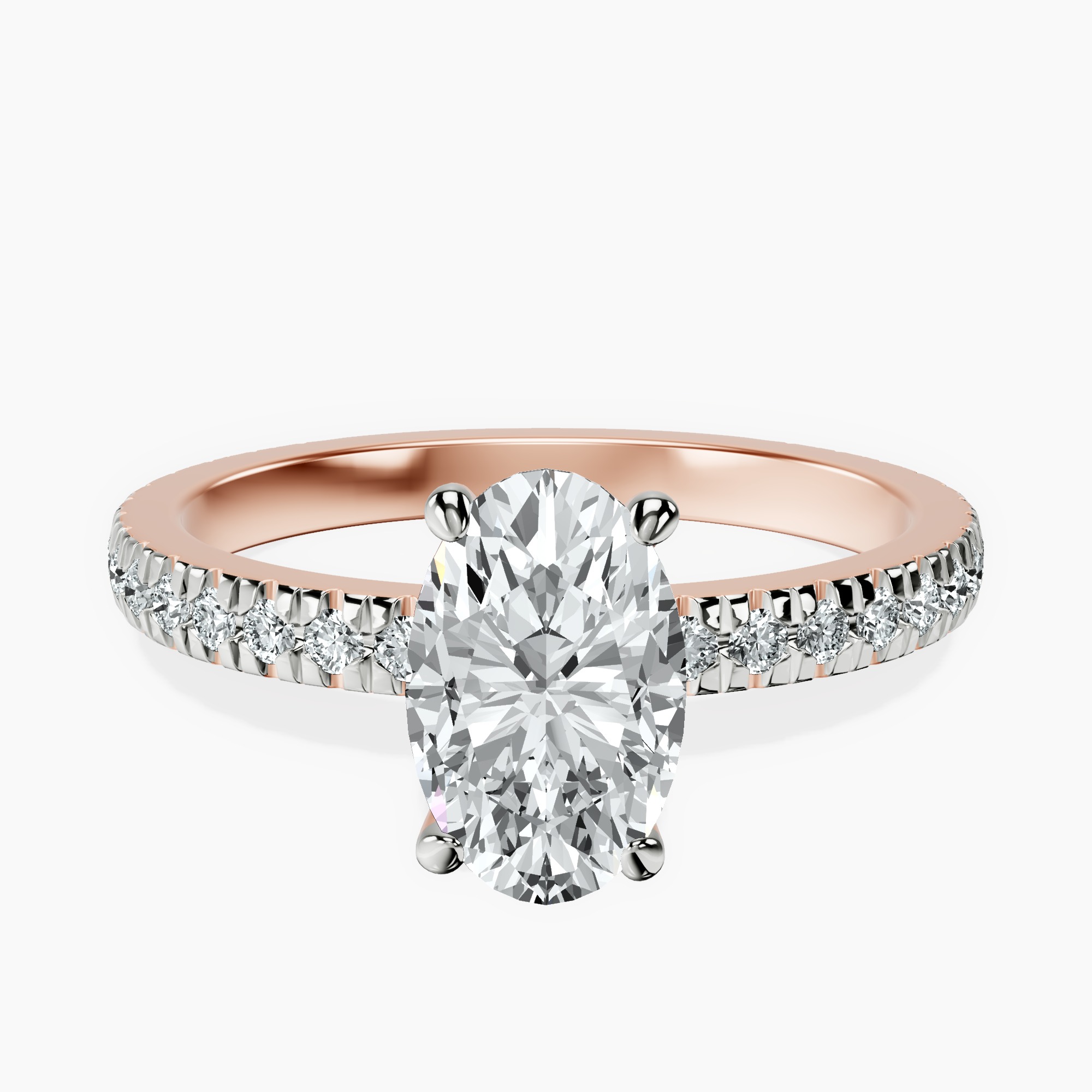 1.37 ct. oval Emily Eternity Ring in 14kt rose gold rtr top