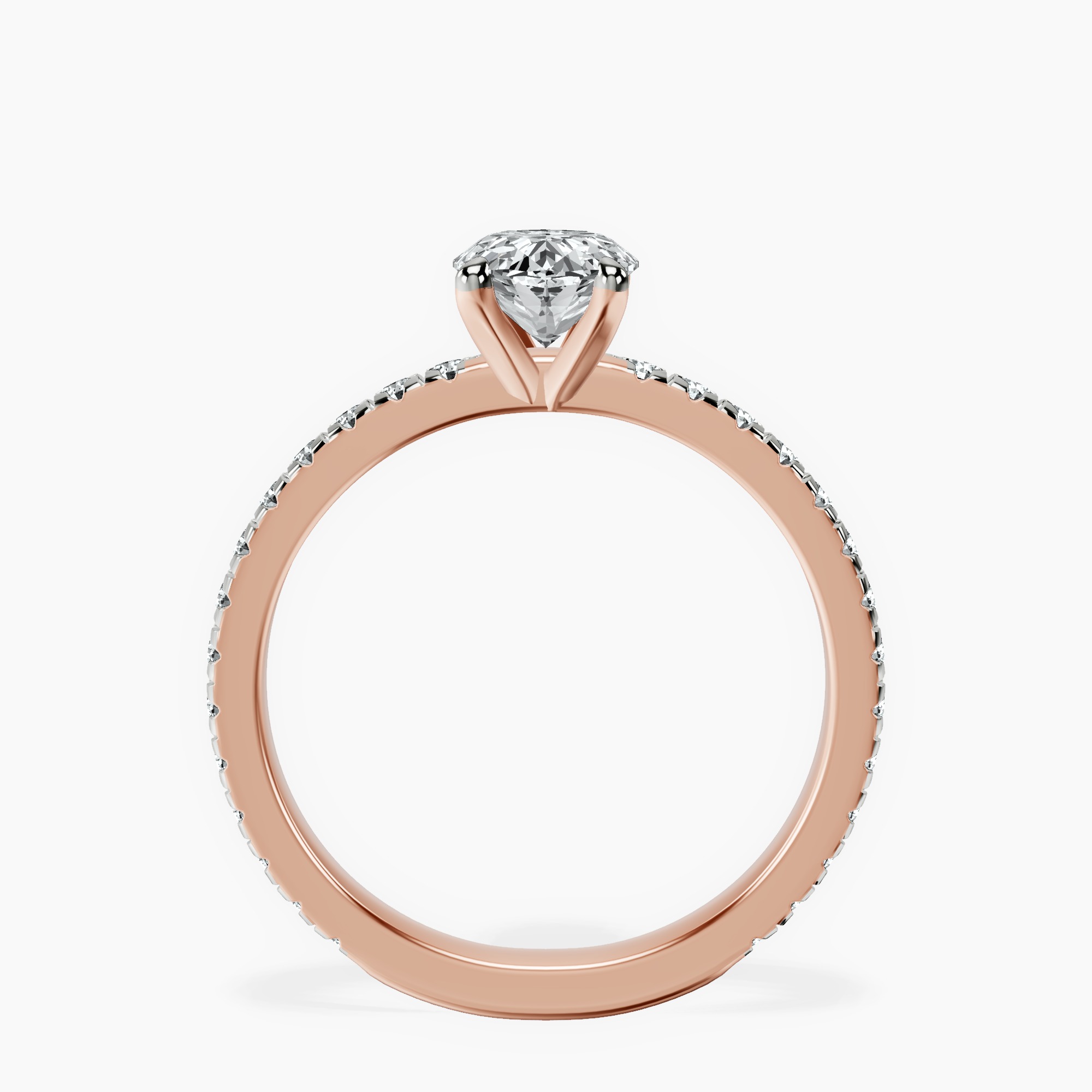 1.37 ct. oval Emily Eternity Ring in 14kt rose gold side right image one