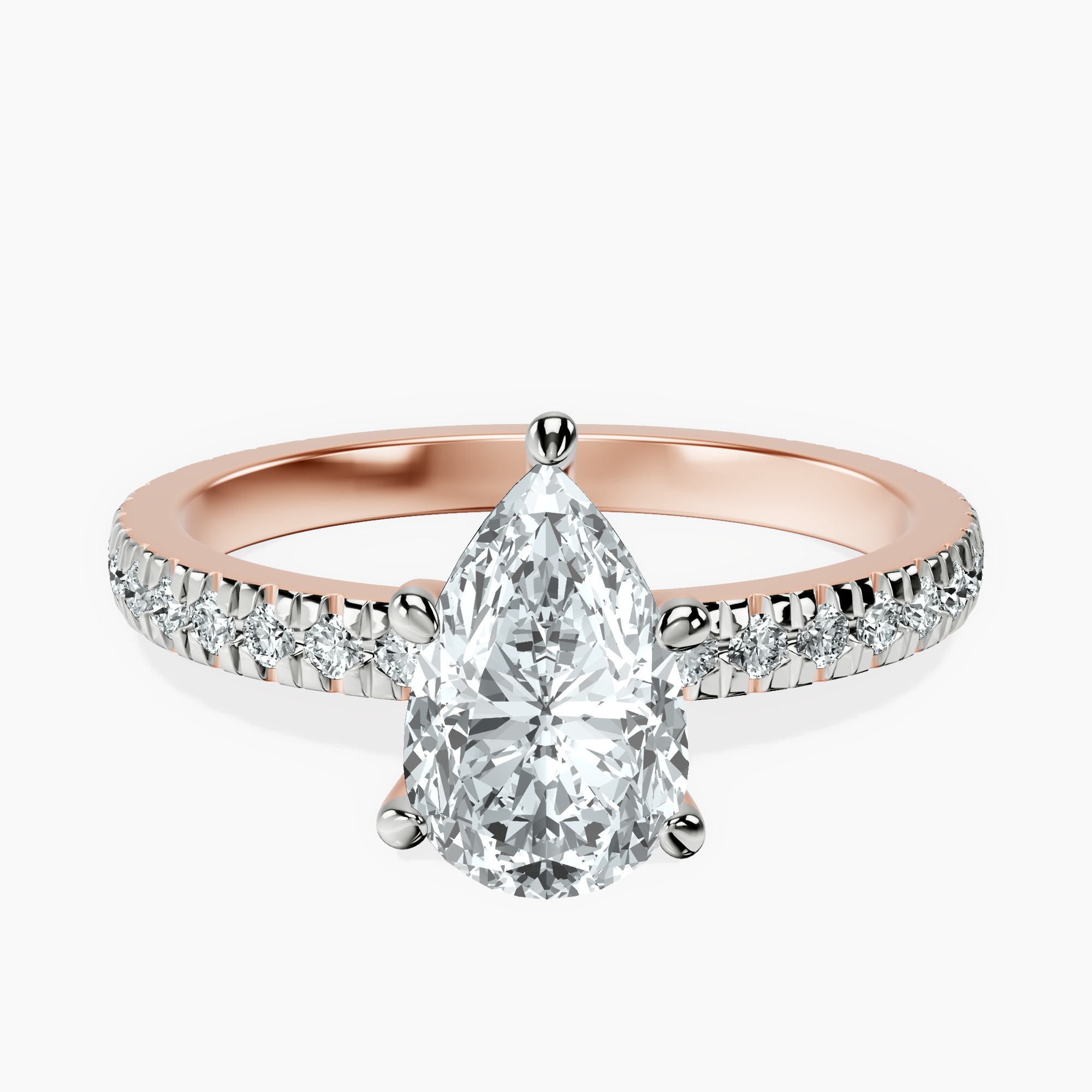 1.45 ct. pear Emily Eternity Ring in 14kt rose gold rtr top