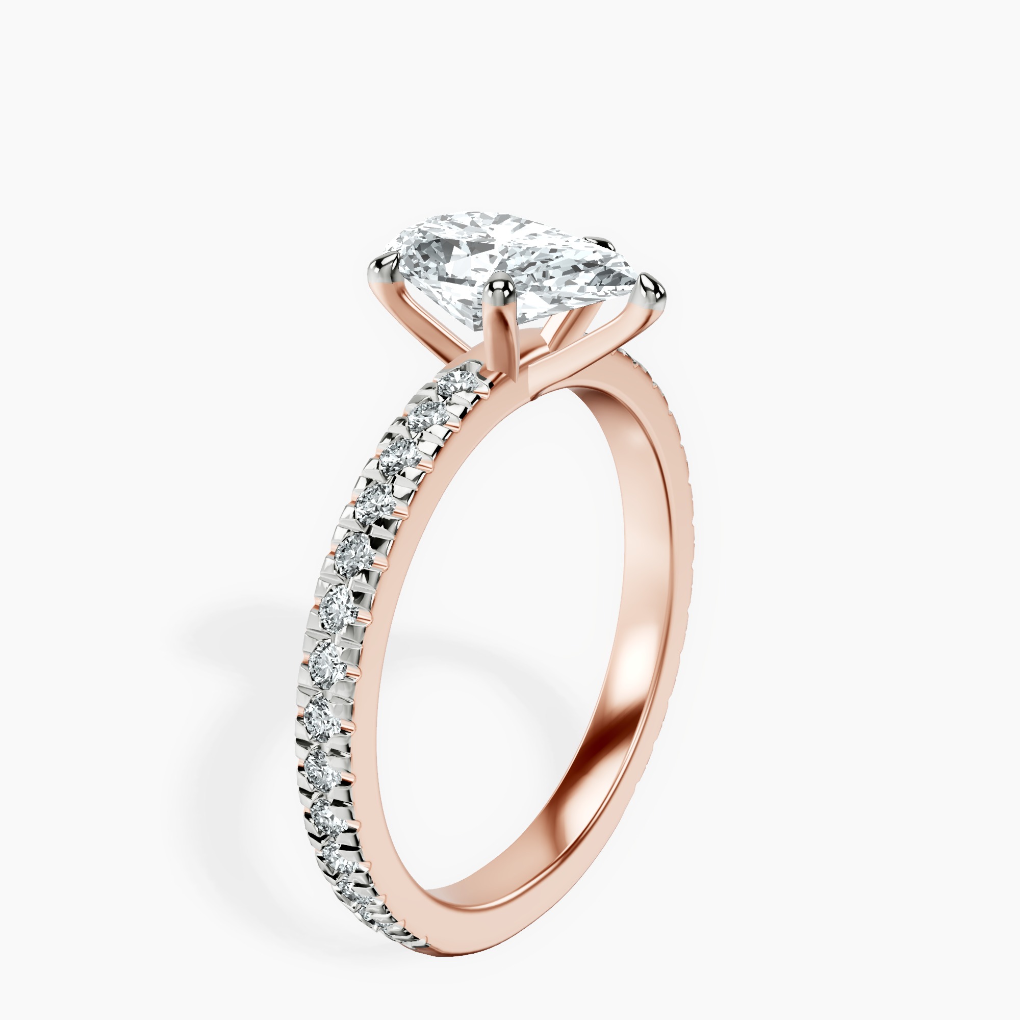 1.45 ct. pear Emily Eternity Ring in 14kt rose gold standing product image one