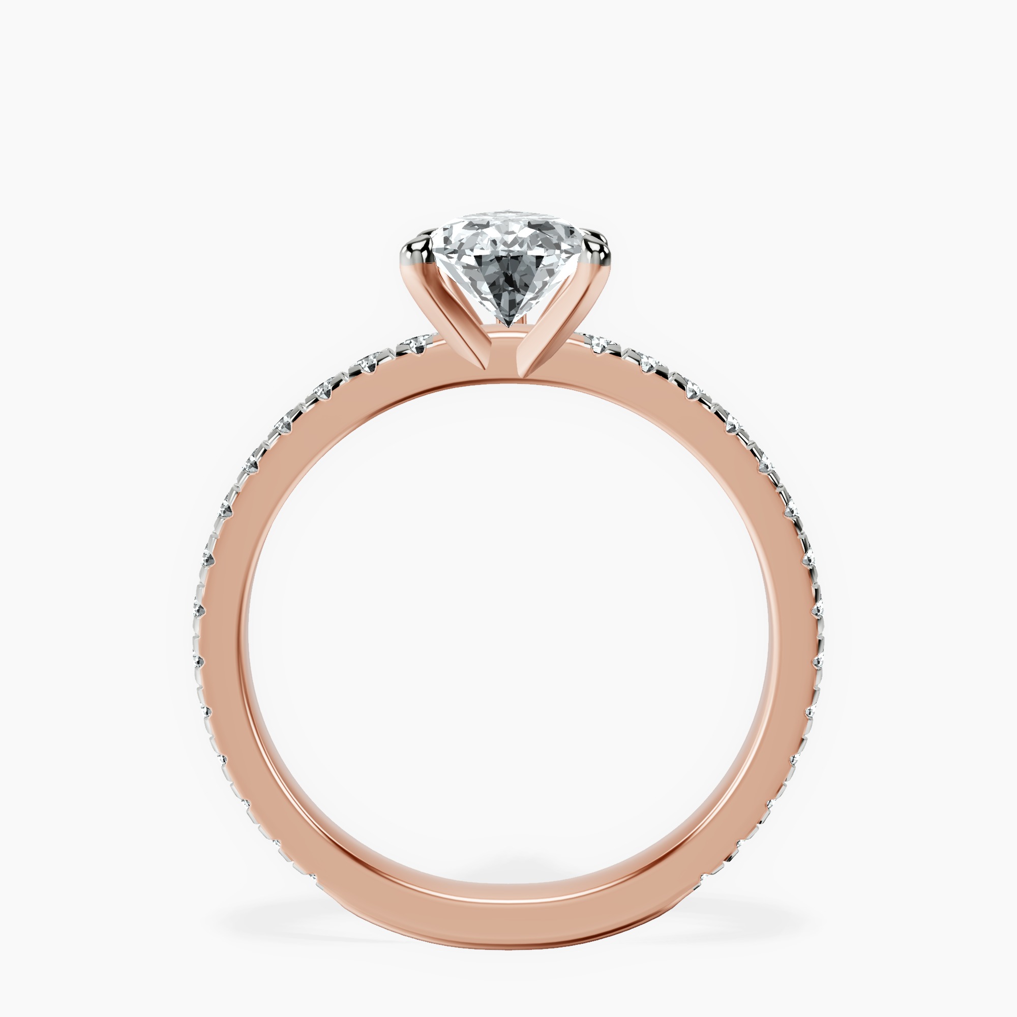 1.45 ct. pear Emily Eternity Ring in 14kt rose gold side right image one