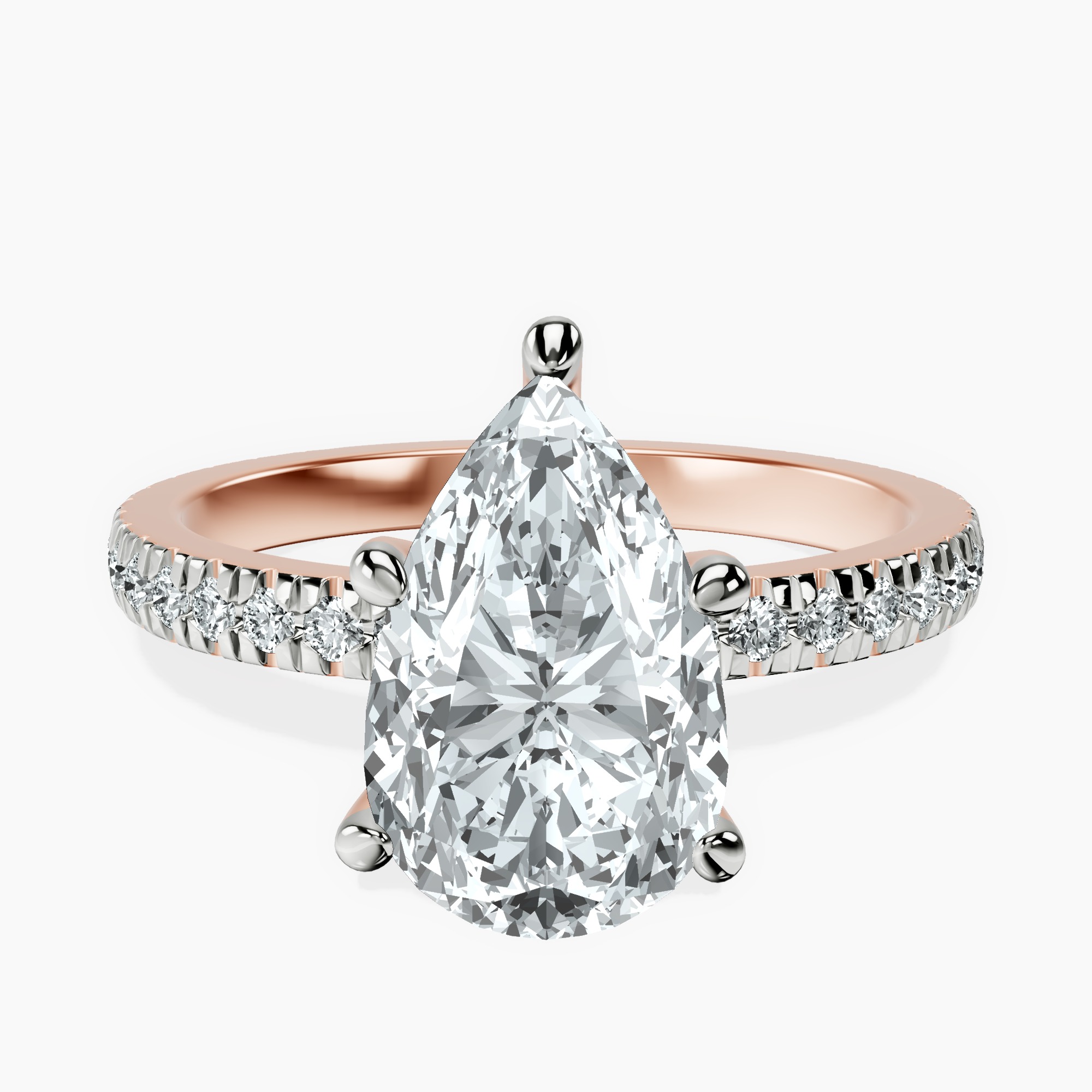 2.96 ct. pear Emily Eternity Ring in 18kt rose gold rtr top