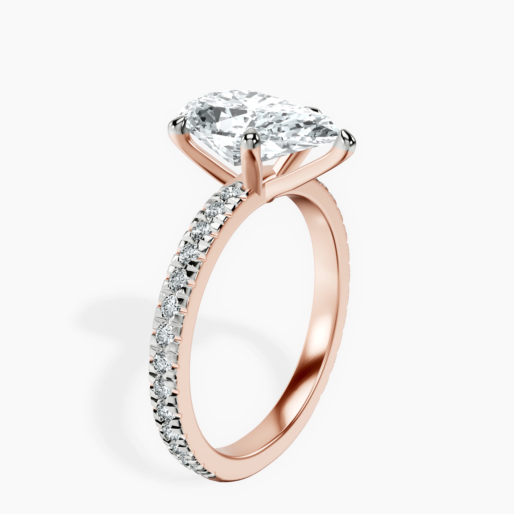 2.96 ct. pear Emily Eternity Ring in 18kt rose gold standing product image one