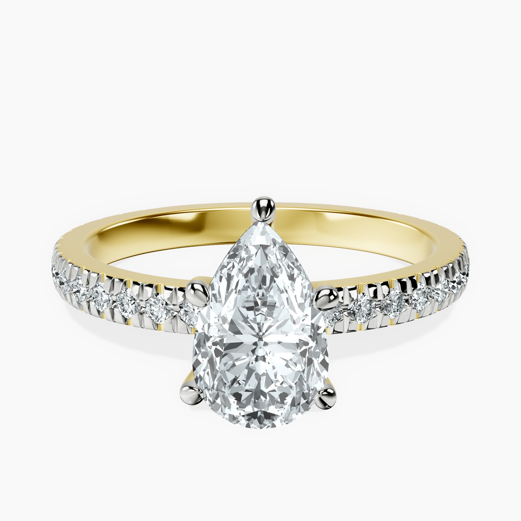 1.34 ct. pear Emily Eternity Ring in 10kt yellow gold rtr top