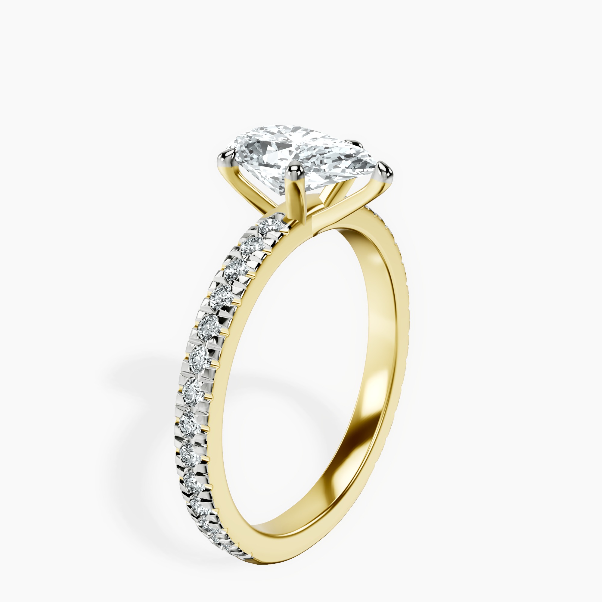 1.34 ct. pear Emily Eternity Ring in 10kt yellow gold standing product image one