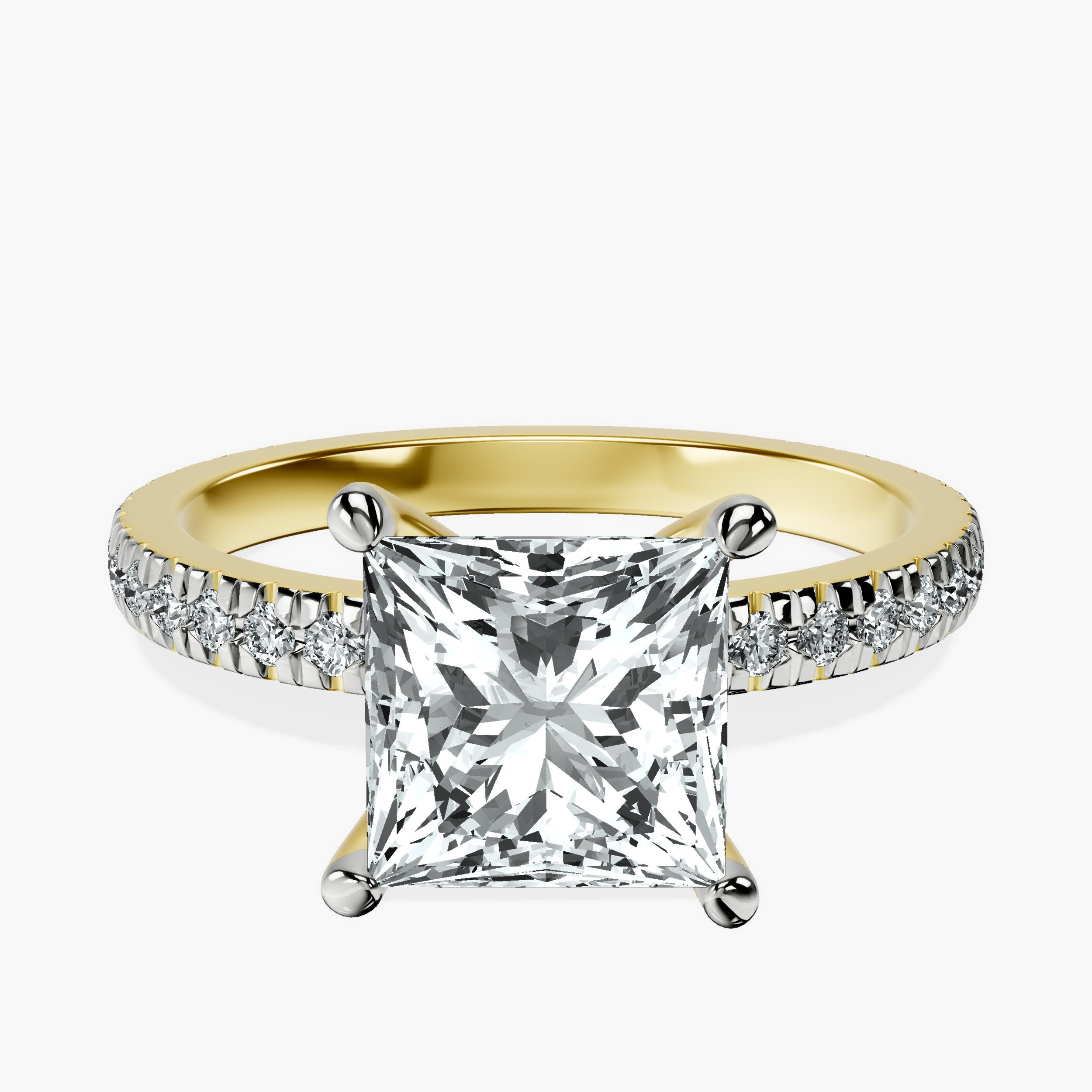2.02 ct. princess Emily Eternity Ring in 18kt yellow gold rtr top