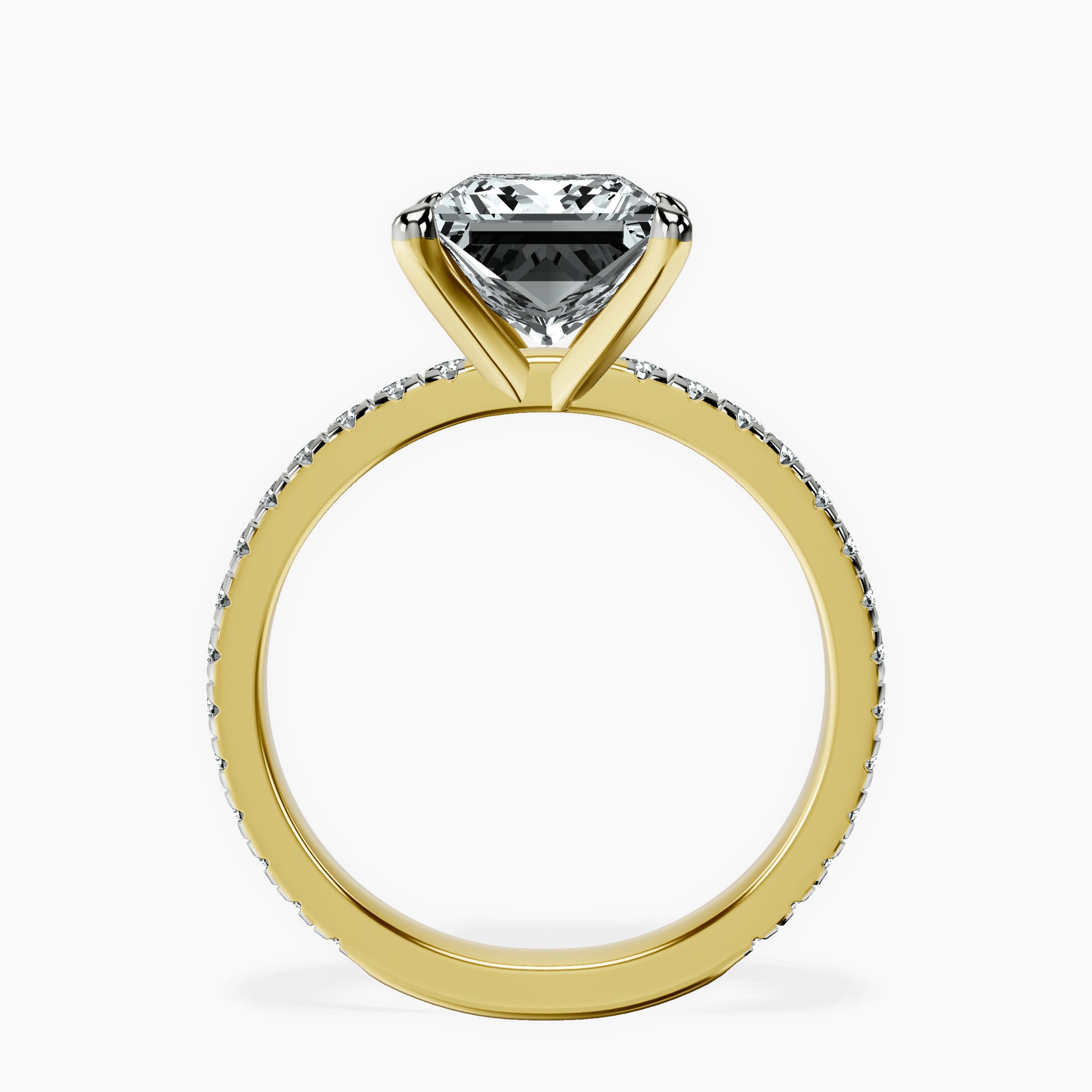 2.02 ct. princess Emily Eternity Ring in 18kt yellow gold side right image one