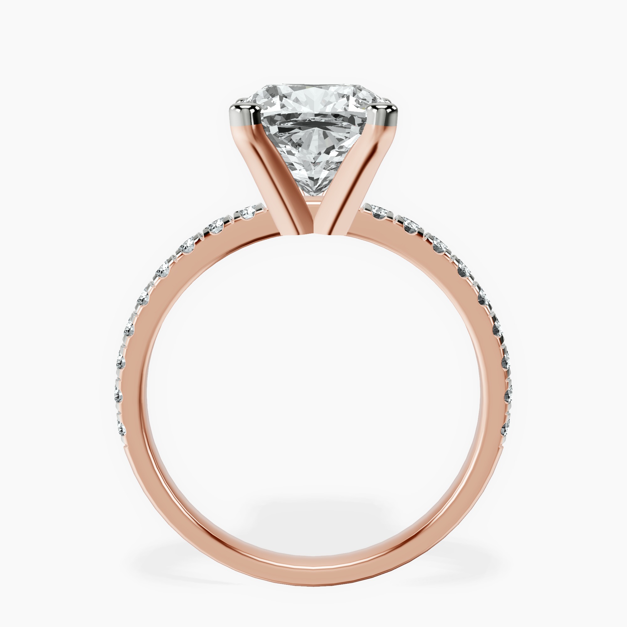4.83 ct. cushion Venetia Half Eternity Ring in 10kt rose gold side right image one
