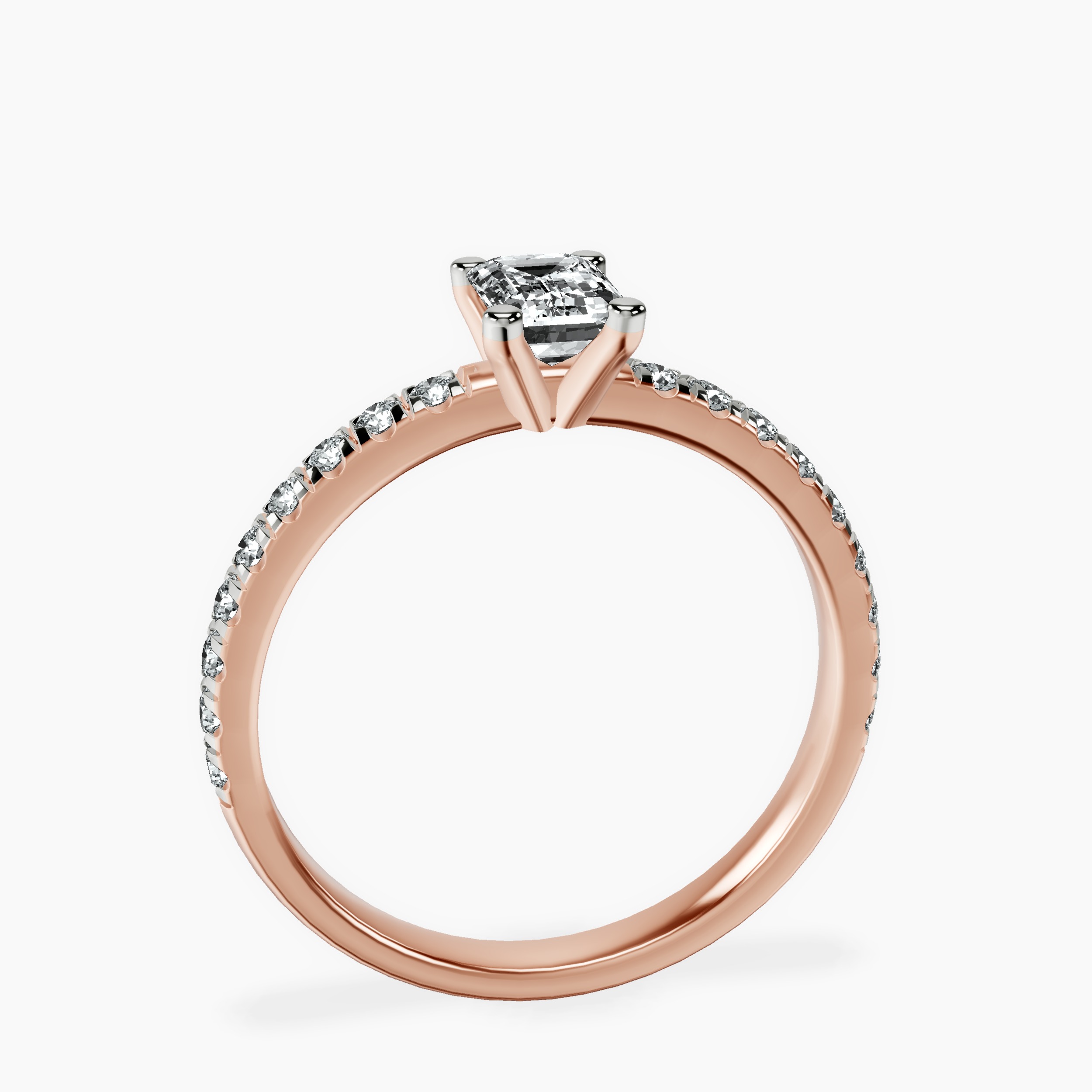 10kt Rose Gold Venetia Half Eternity Lab Diamond Ring side right image one