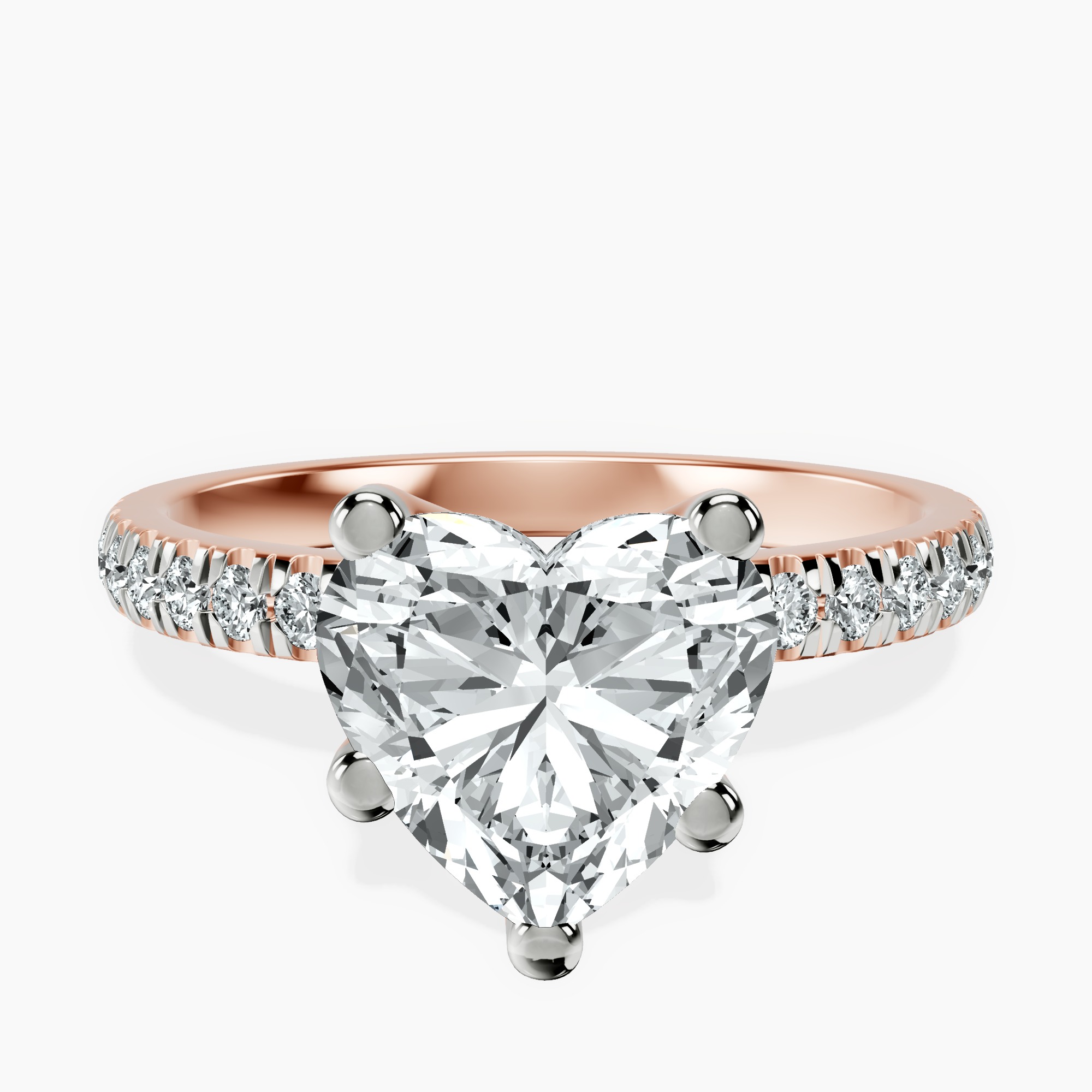 18kt Rose Gold Venetia Half Eternity Lab Diamond Ring front image