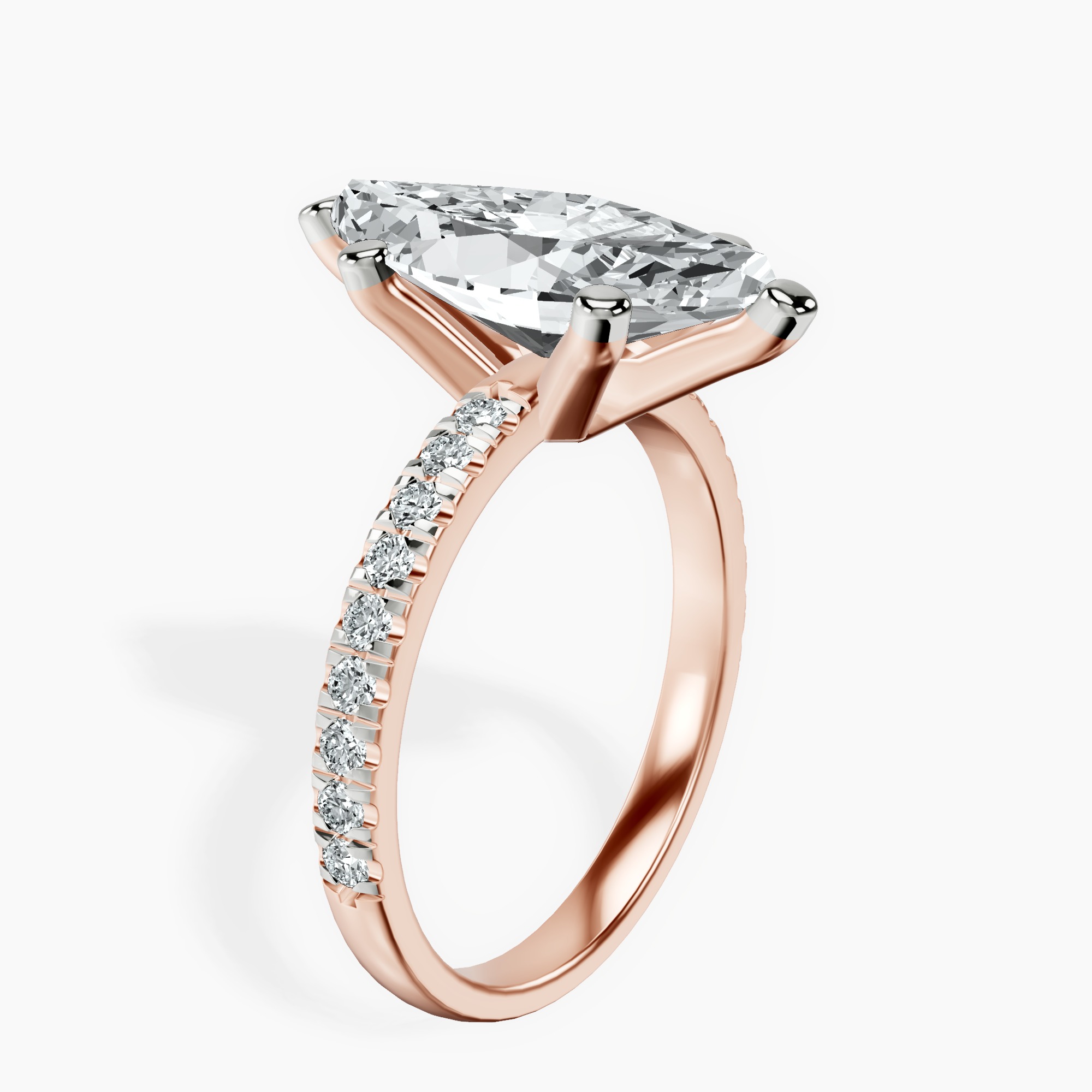 4.08 ct. marquise Venetia Half Eternity Ring in 14kt rose gold standing product image one