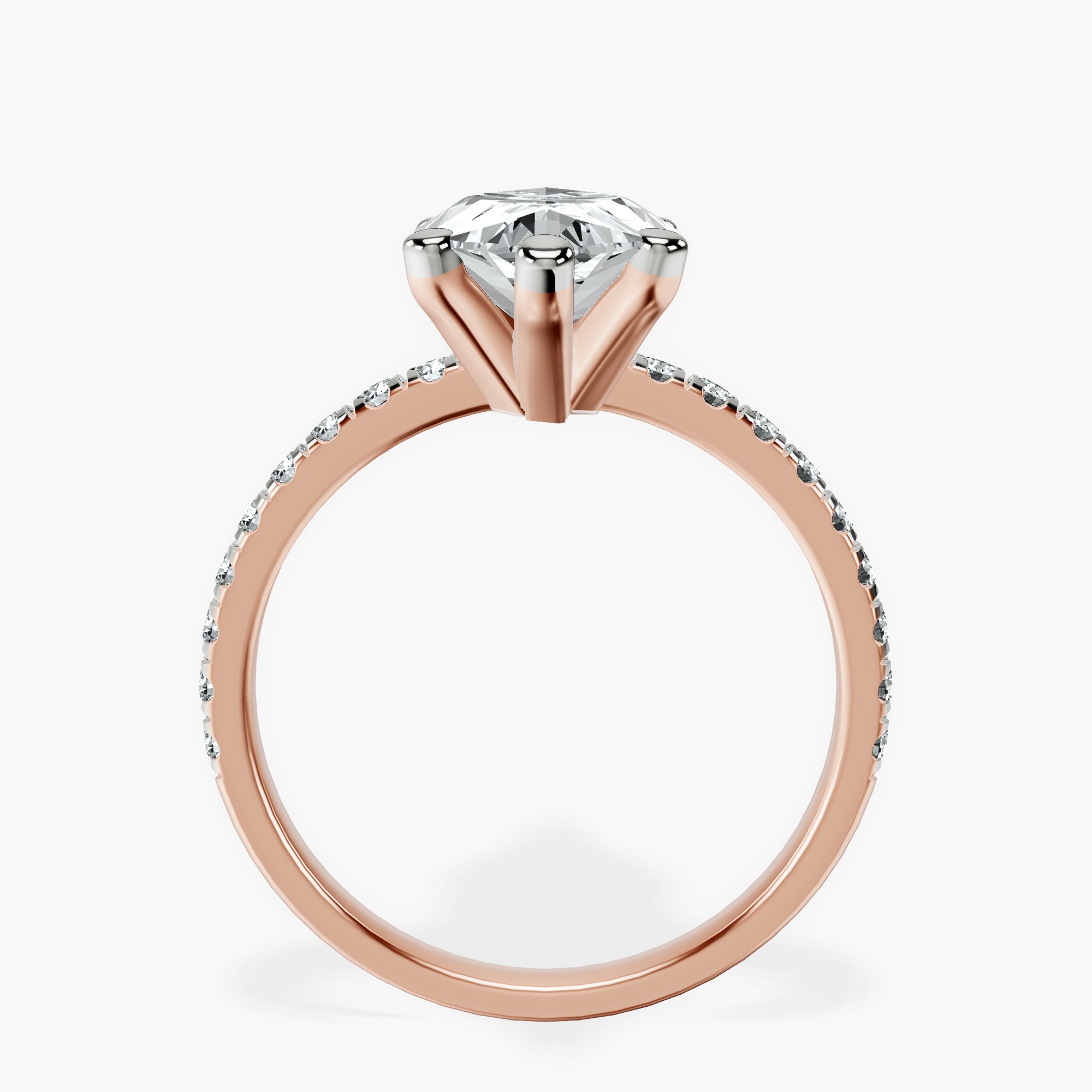 4.08 ct. marquise Venetia Half Eternity Ring in 14kt rose gold side right image one