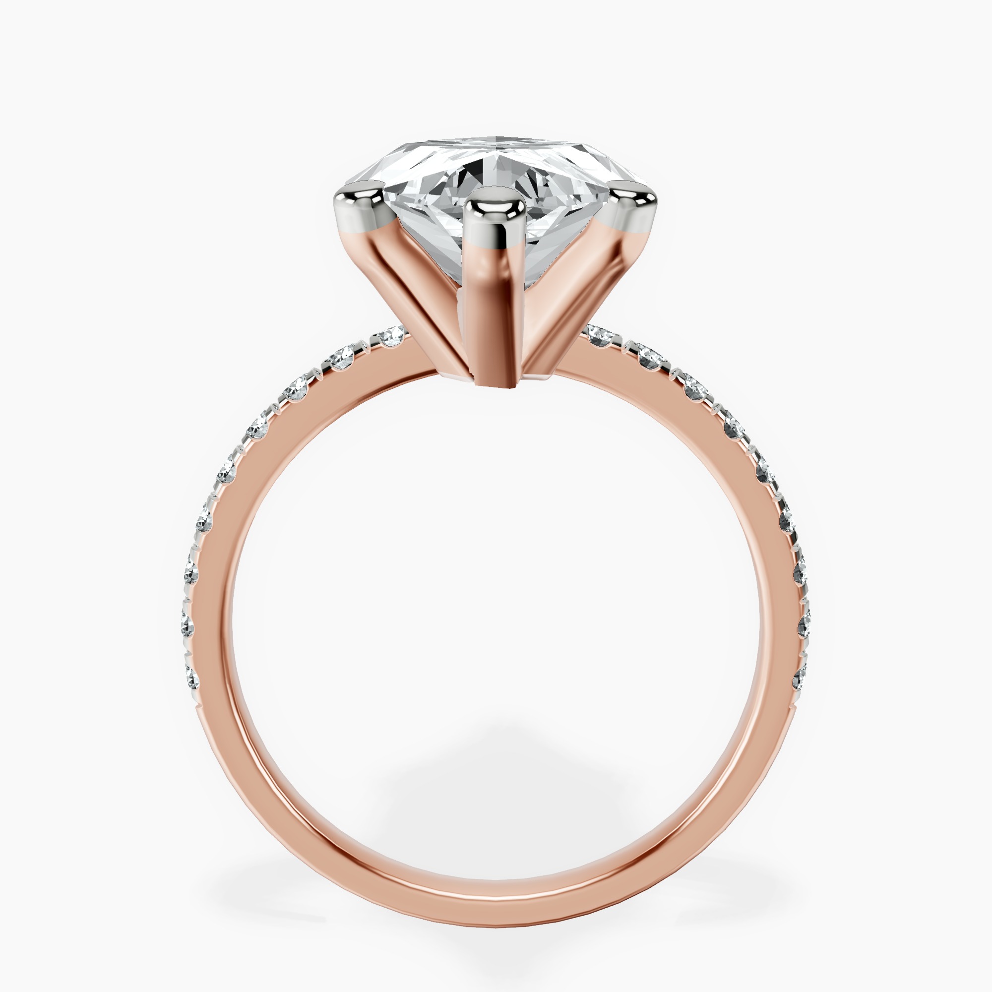 10kt Rose Gold Venetia Half Eternity Lab Diamond Ring side right image one