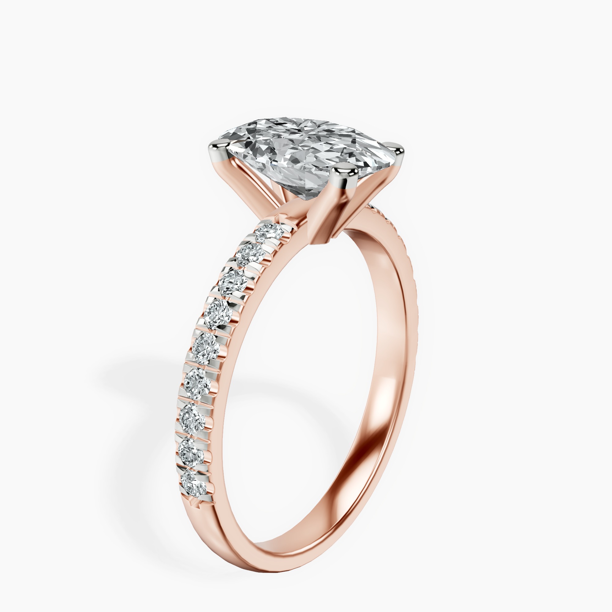 18Ct Rose Gold Venetia Half Eternity Lab Diamond Ring standing product image one