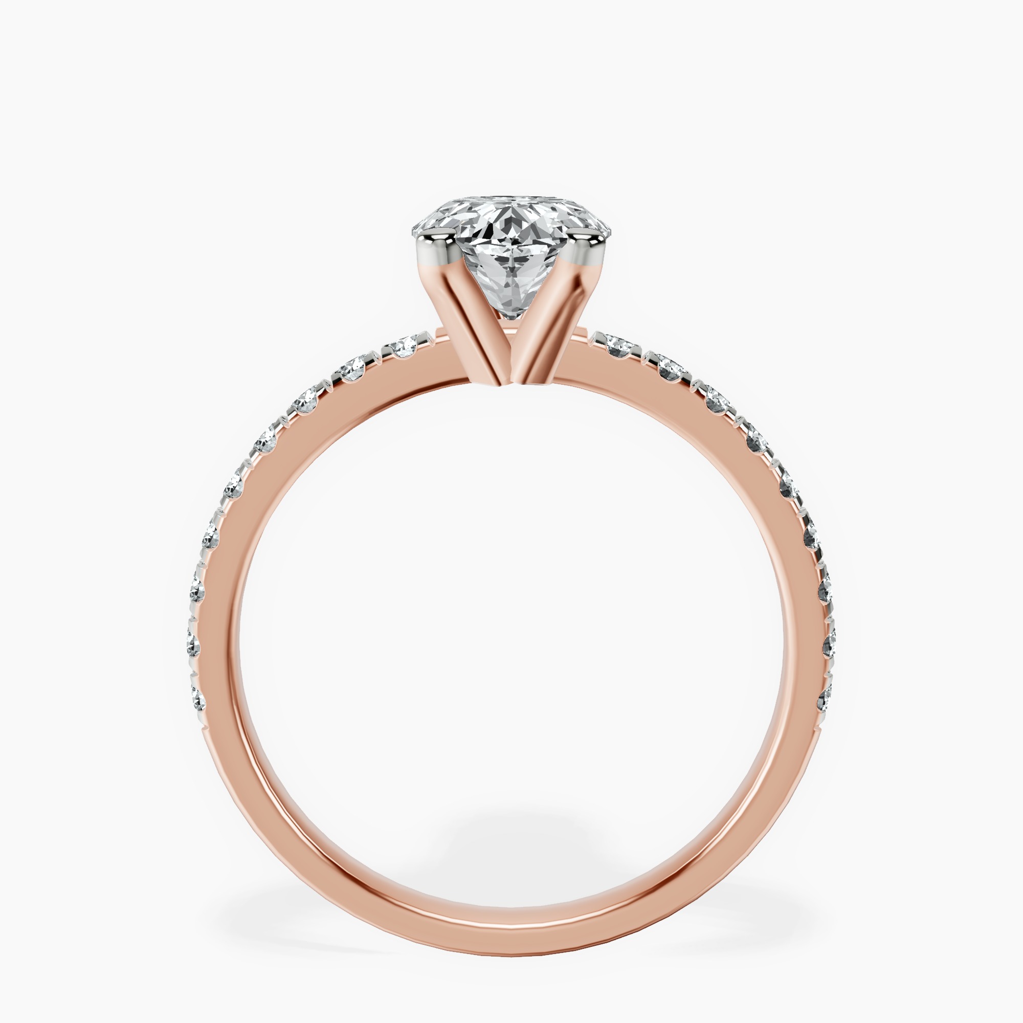 18Ct Rose Gold Venetia Half Eternity Lab Diamond Ring side right image one