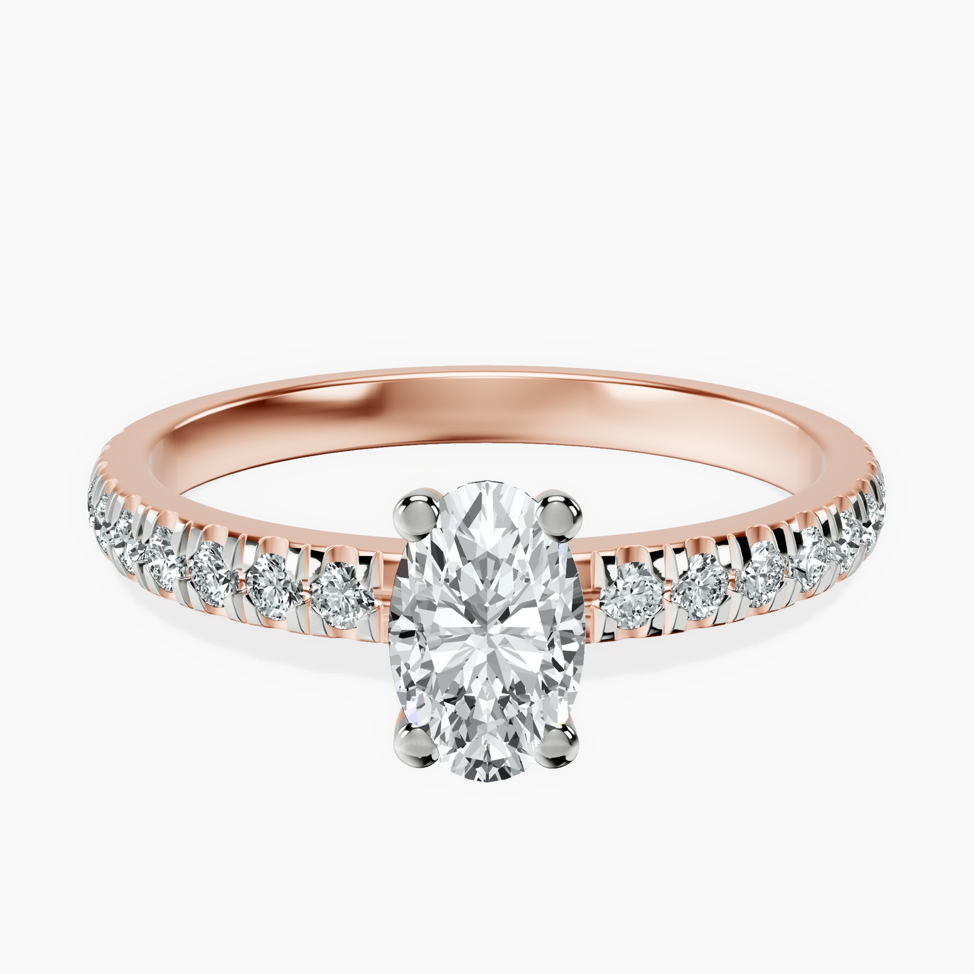 18kt Rose Gold Venetia Half Eternity Lab Diamond Ring front image