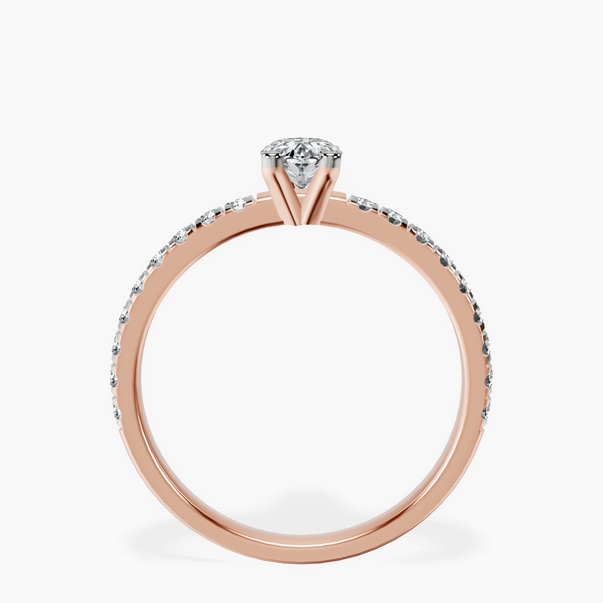 18kt Rose Gold Venetia Half Eternity Lab Diamond Ring side right image one