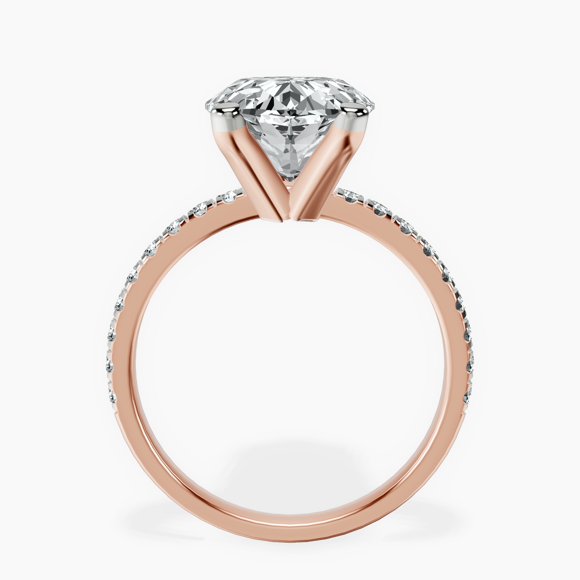 10kt Rose Gold Venetia Half Eternity Lab Diamond Ring side right image one
