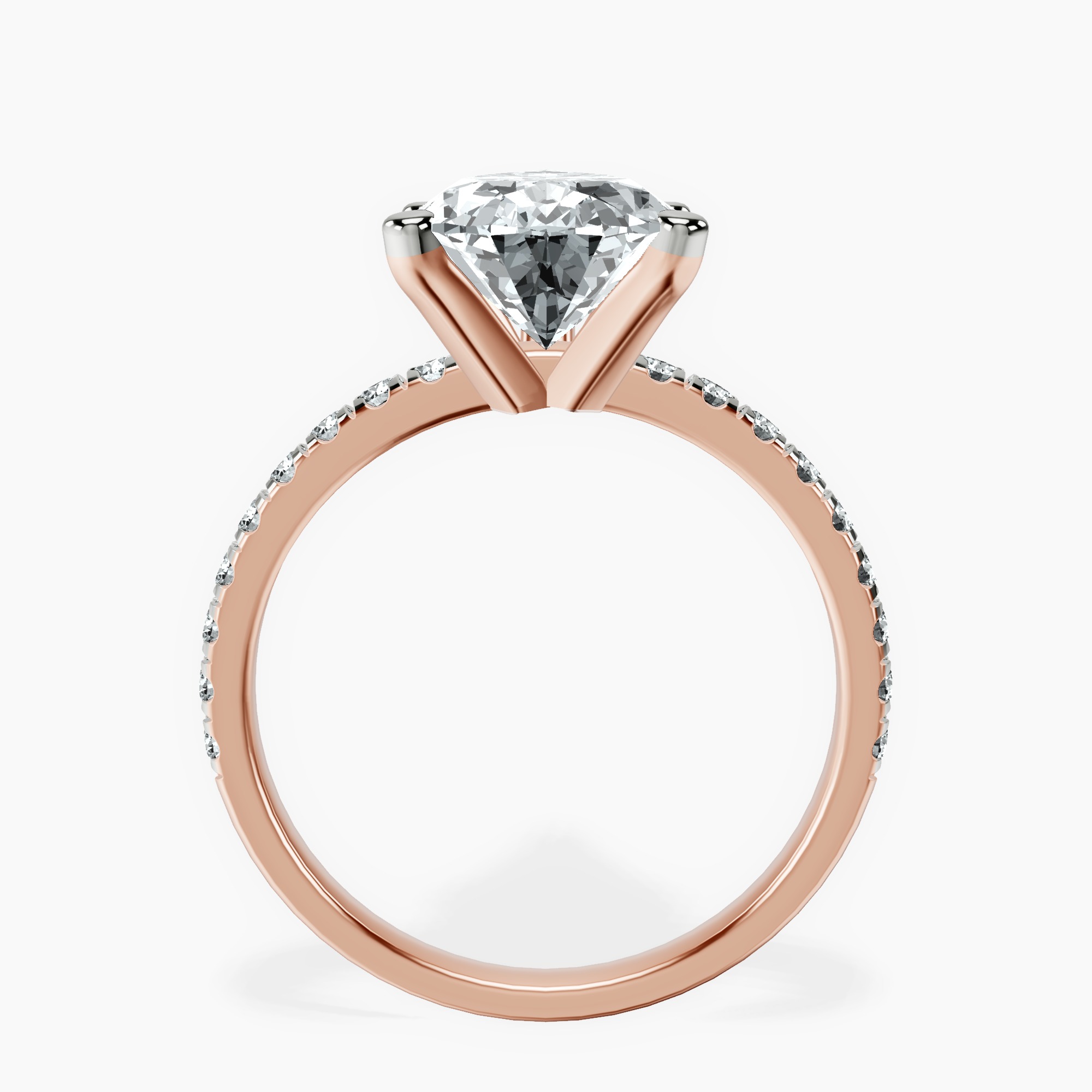 3.99 ct. pear Venetia Half Eternity Ring in 10kt rose gold side right image one