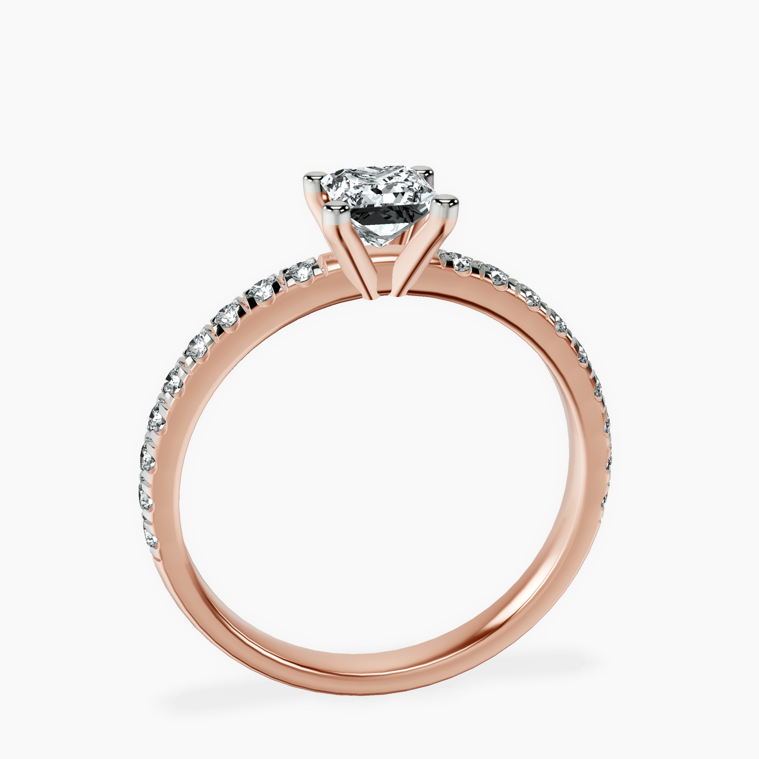 18kt Rose Gold Venetia Half Eternity Lab Diamond Ring side right image one