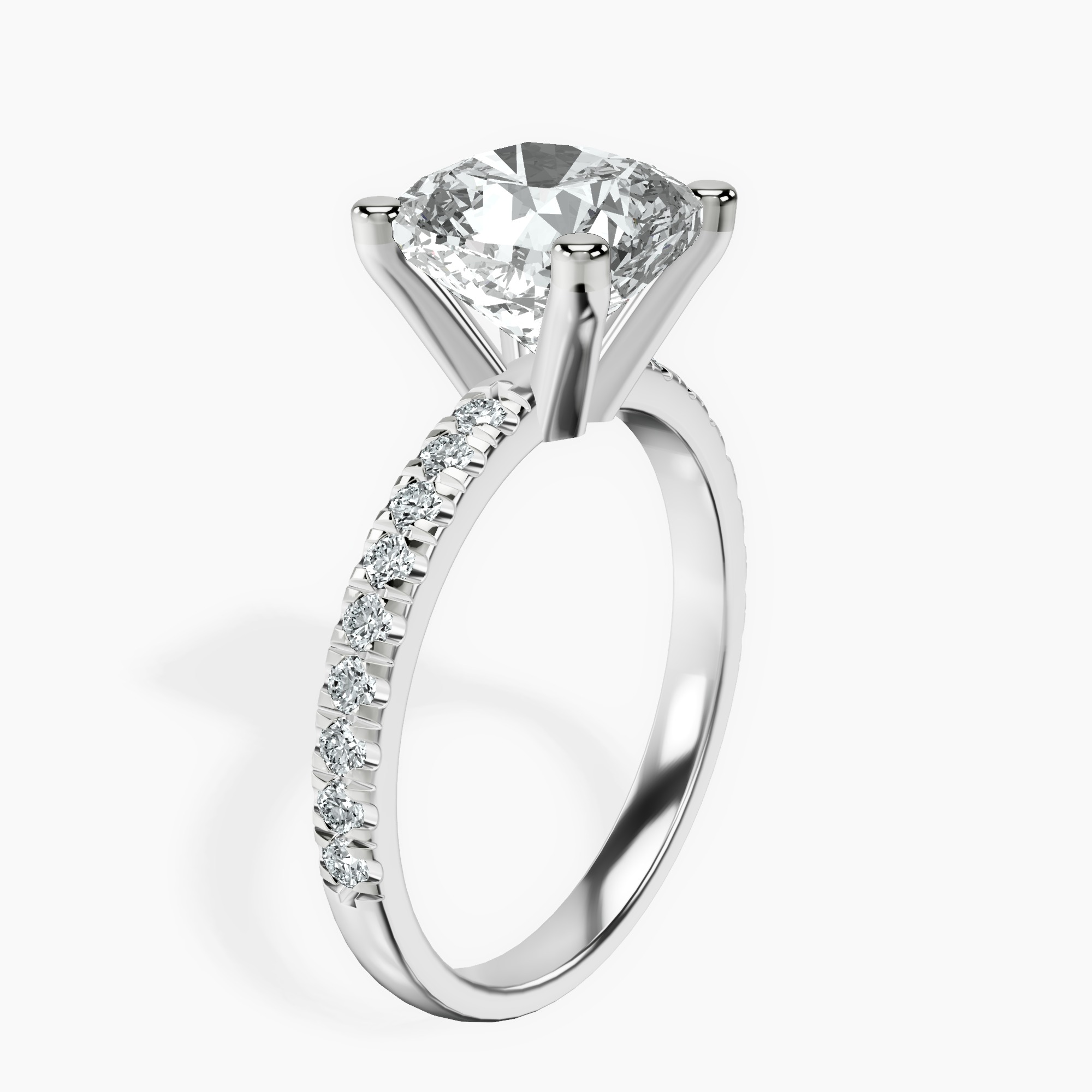 4.46 ct. cushion Venetia Half Eternity Ring in 10kt white gold standing product image one
