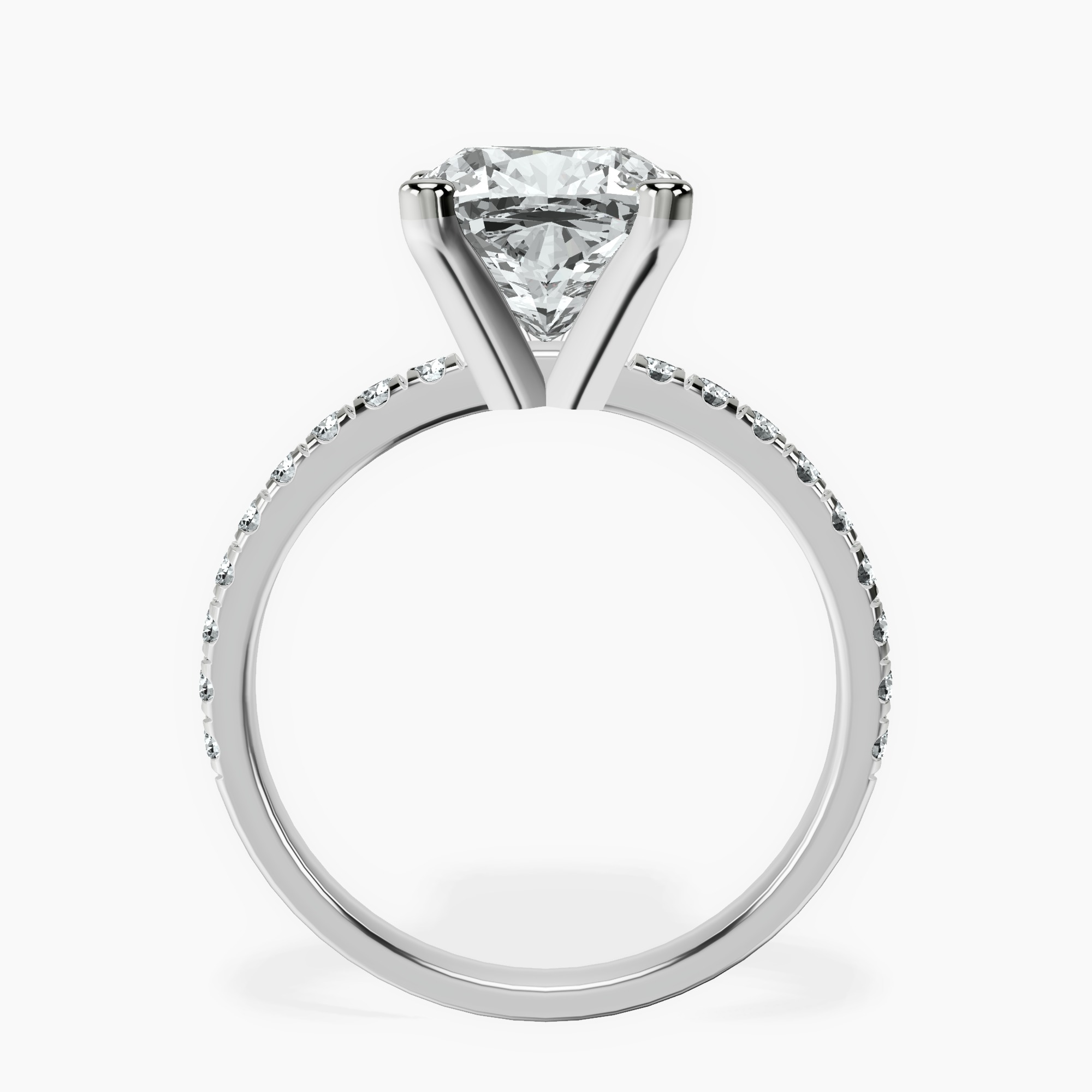 4.46 ct. cushion Venetia Half Eternity Ring in 10kt white gold side right image one