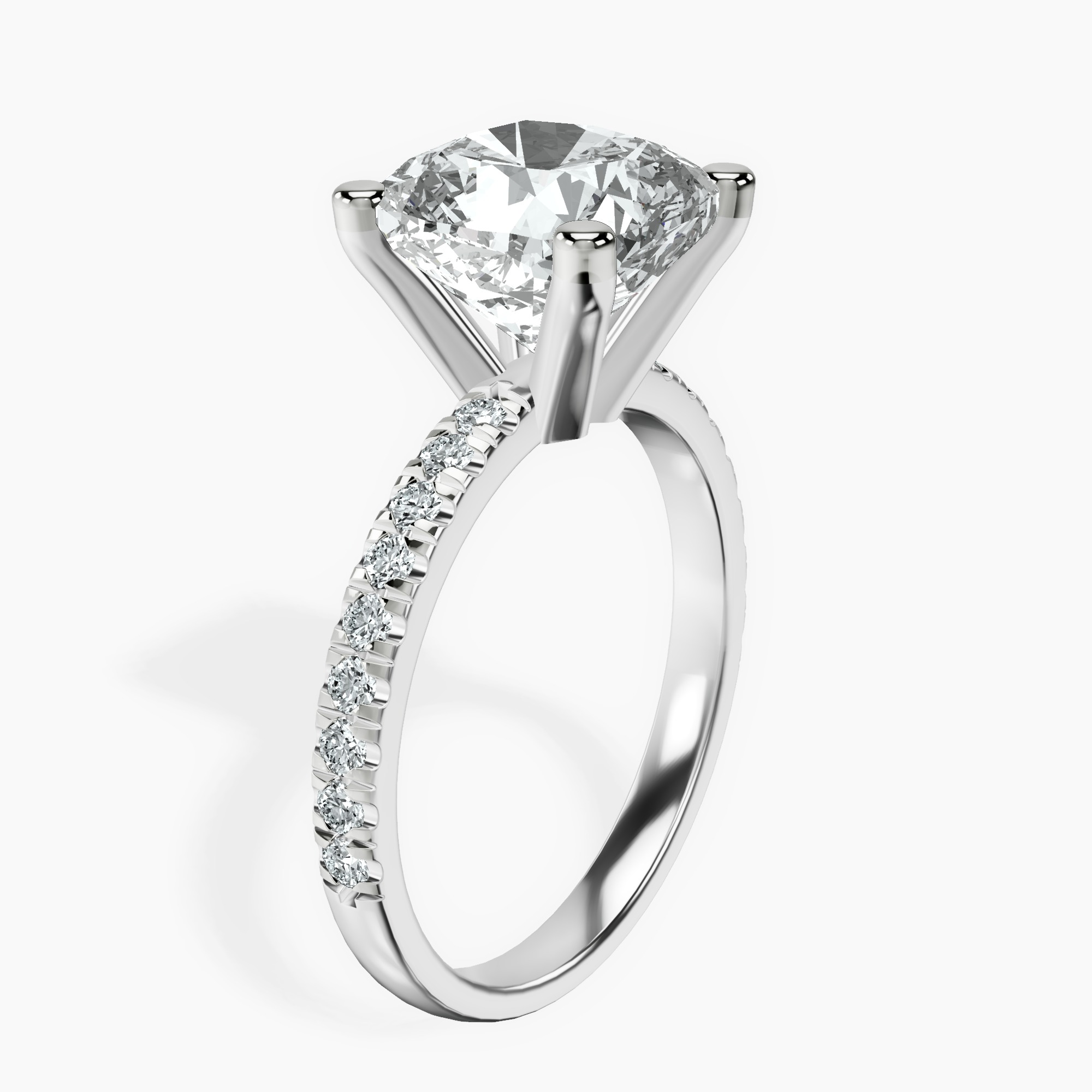 6.51 ct. cushion Venetia Half Eternity Ring in platinum standing product image one