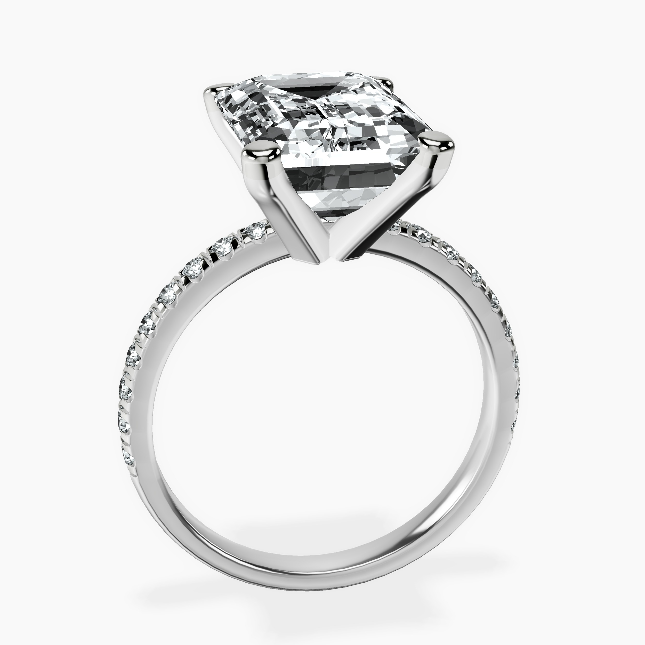 10kt White Gold Venetia Half Eternity Lab Diamond Ring side right image one