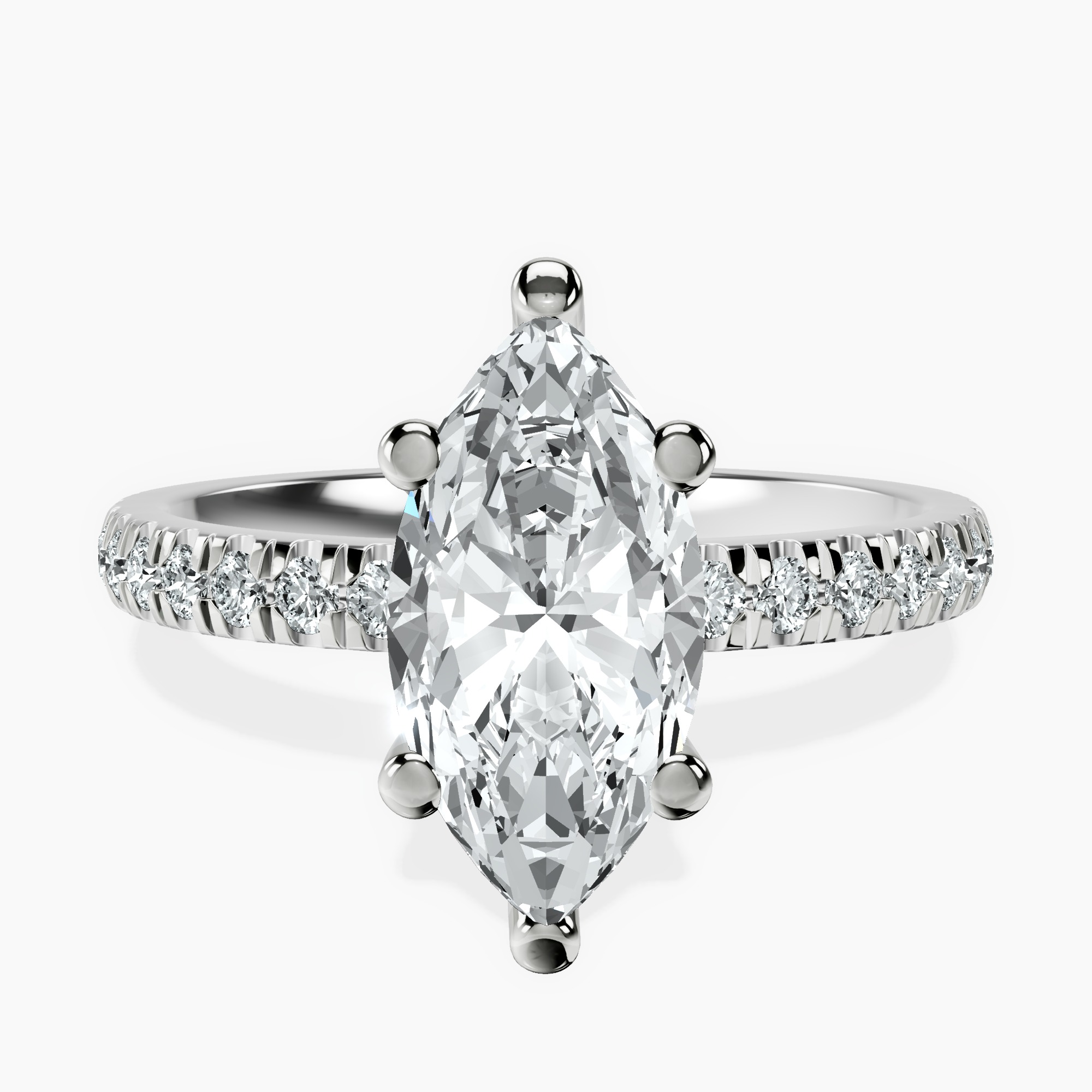 10kt White Gold Venetia Half Eternity Lab Diamond Ring rtr top