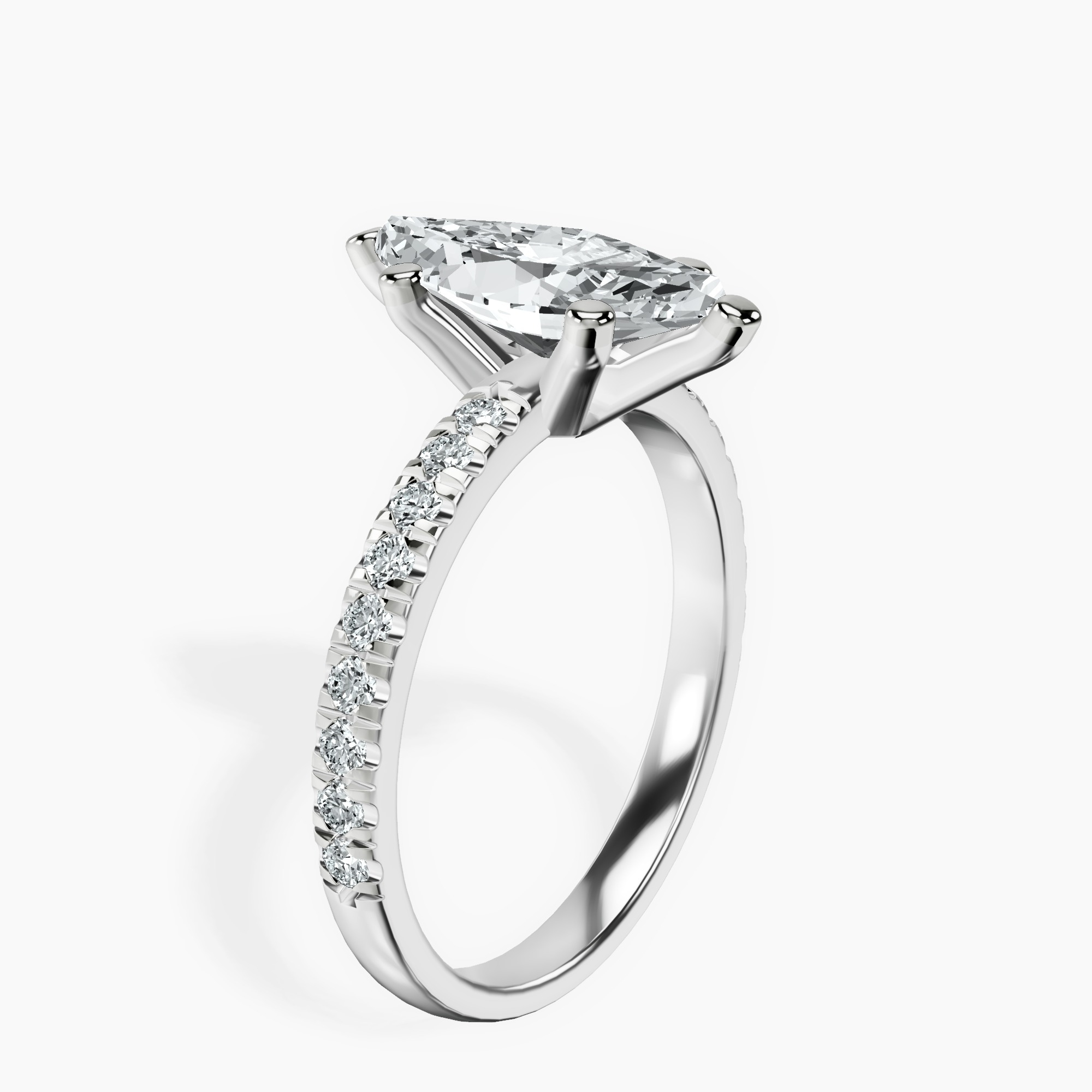 10kt White Gold Venetia Half Eternity Lab Diamond Ring standing product image one