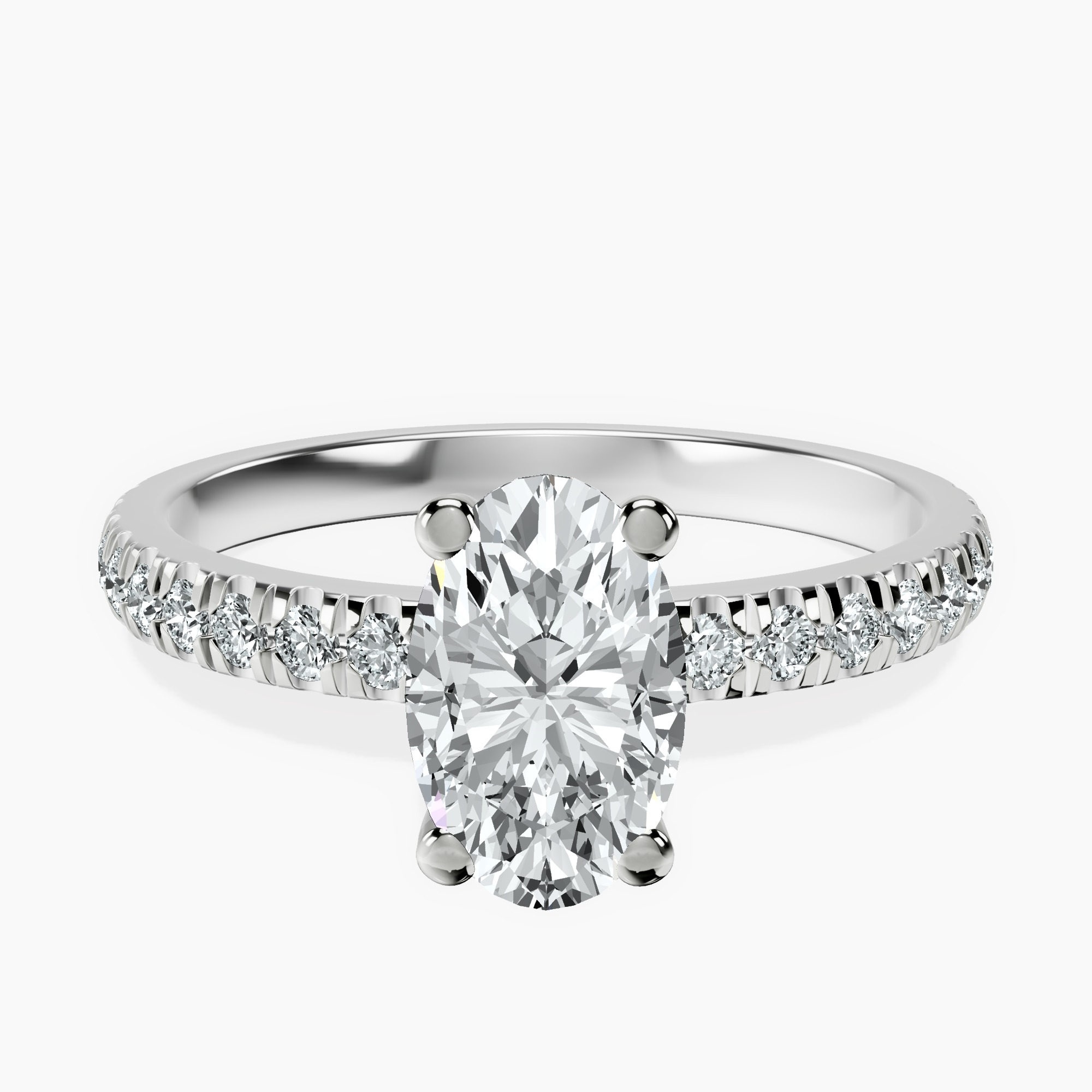 1.96 ct. oval Venetia Half Eternity Ring in 10kt white gold rtr top