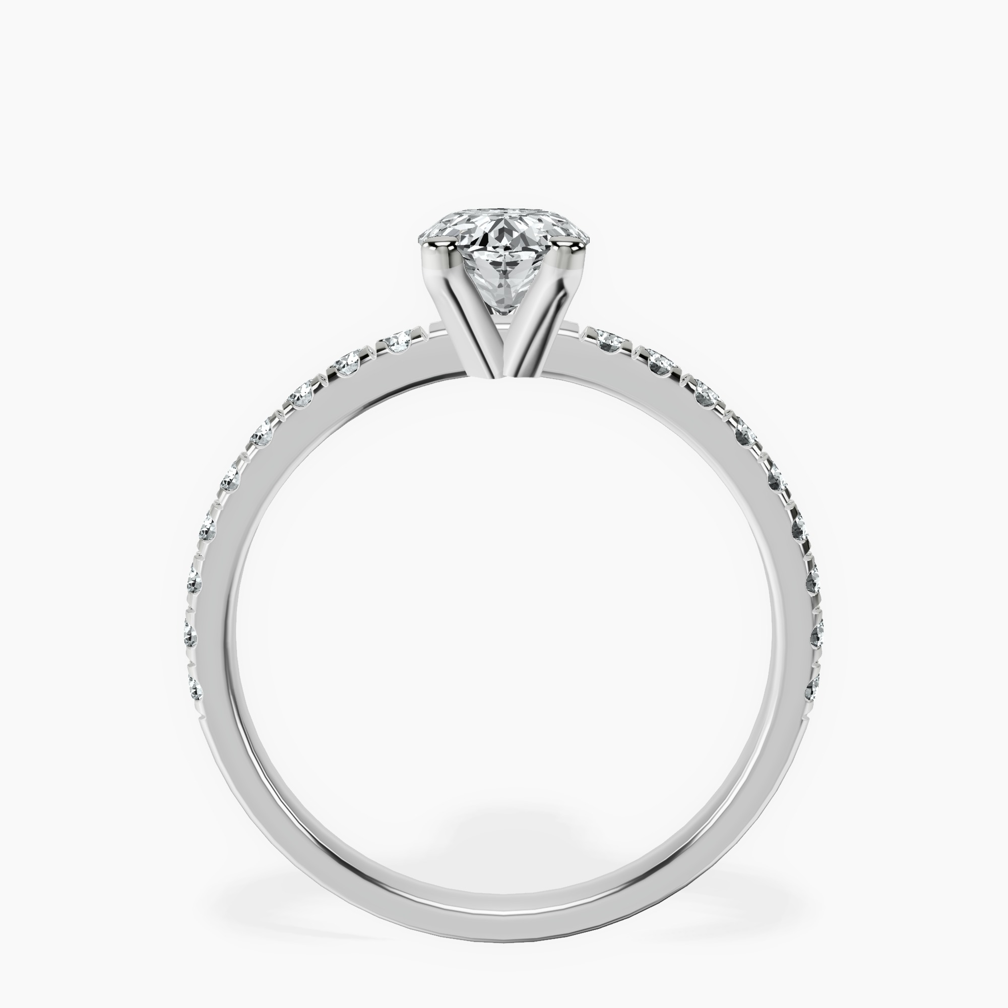 1.96 ct. oval Venetia Half Eternity Ring in 10kt white gold side right image one